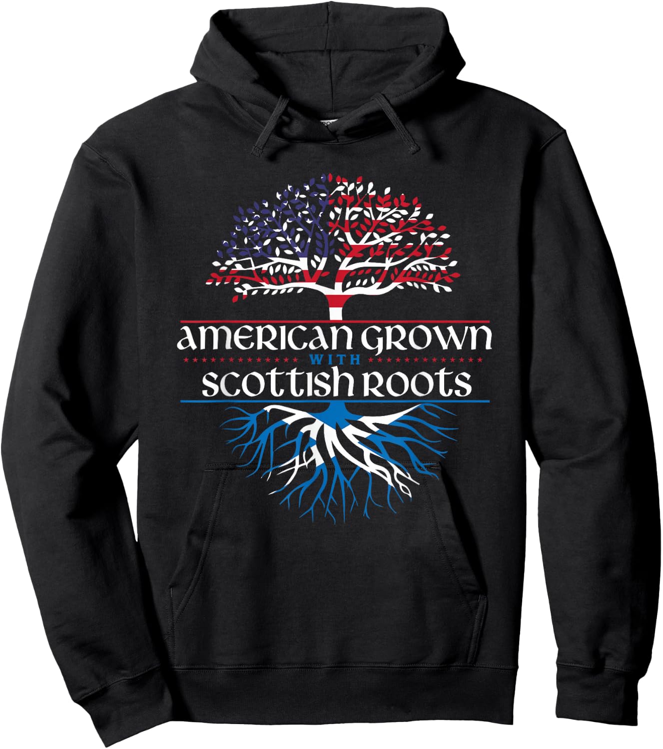 American Grown with Scottish Roots - Scotland Pride Heritage Hoodie - Hoodie | Black