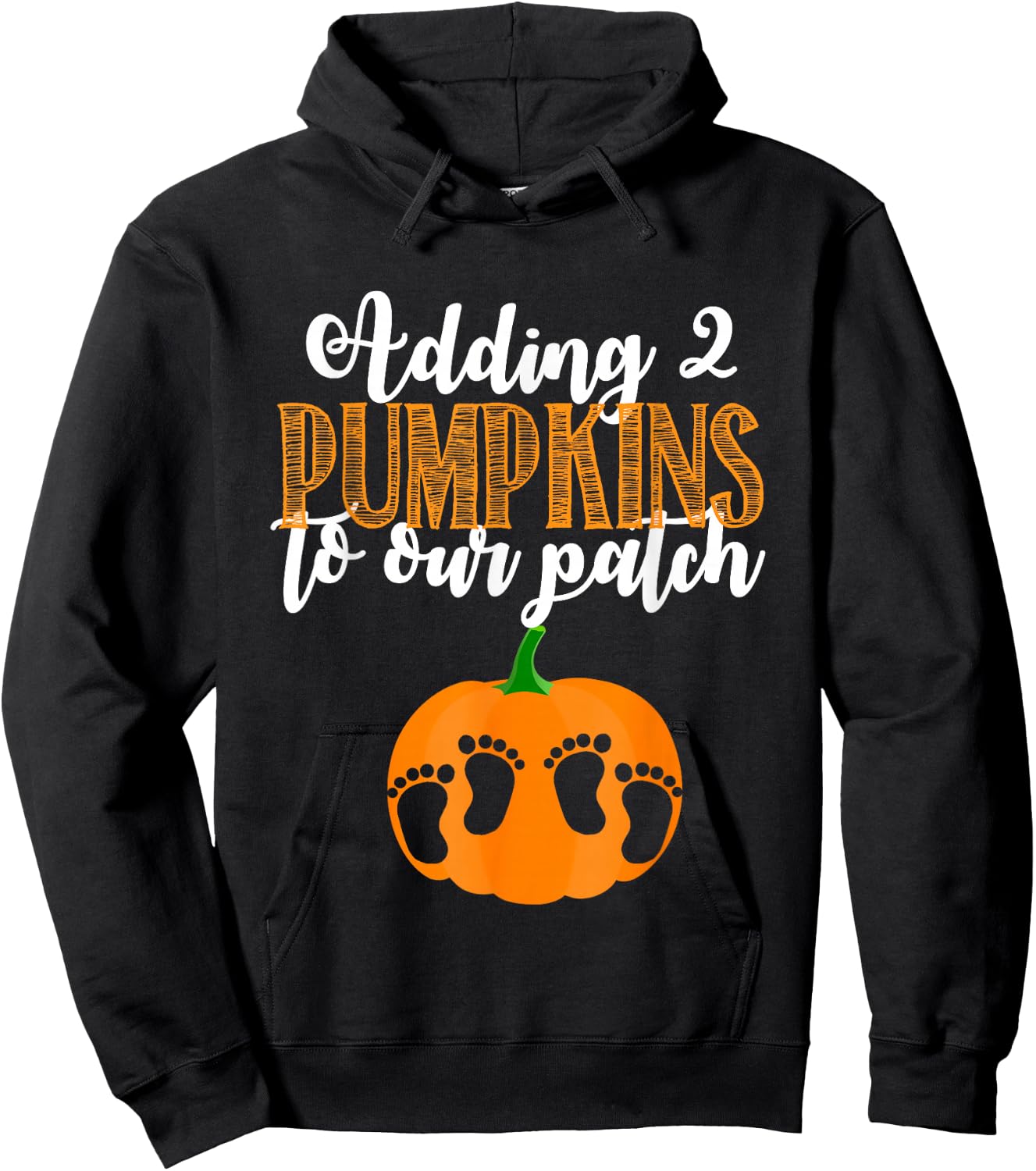 Twin Halloween Pregnancy Shirt for Twins Pumpkin Patch Hoodie - Hoodie | Black
