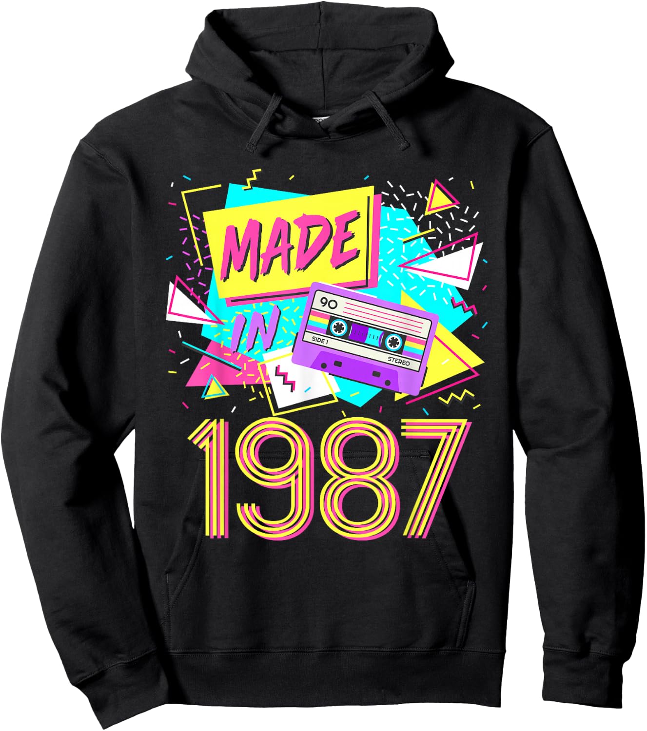 Made In 1987 35 Years Old Retro Vintage 80s 35th Birthday Hoodie - Hoodie | Black