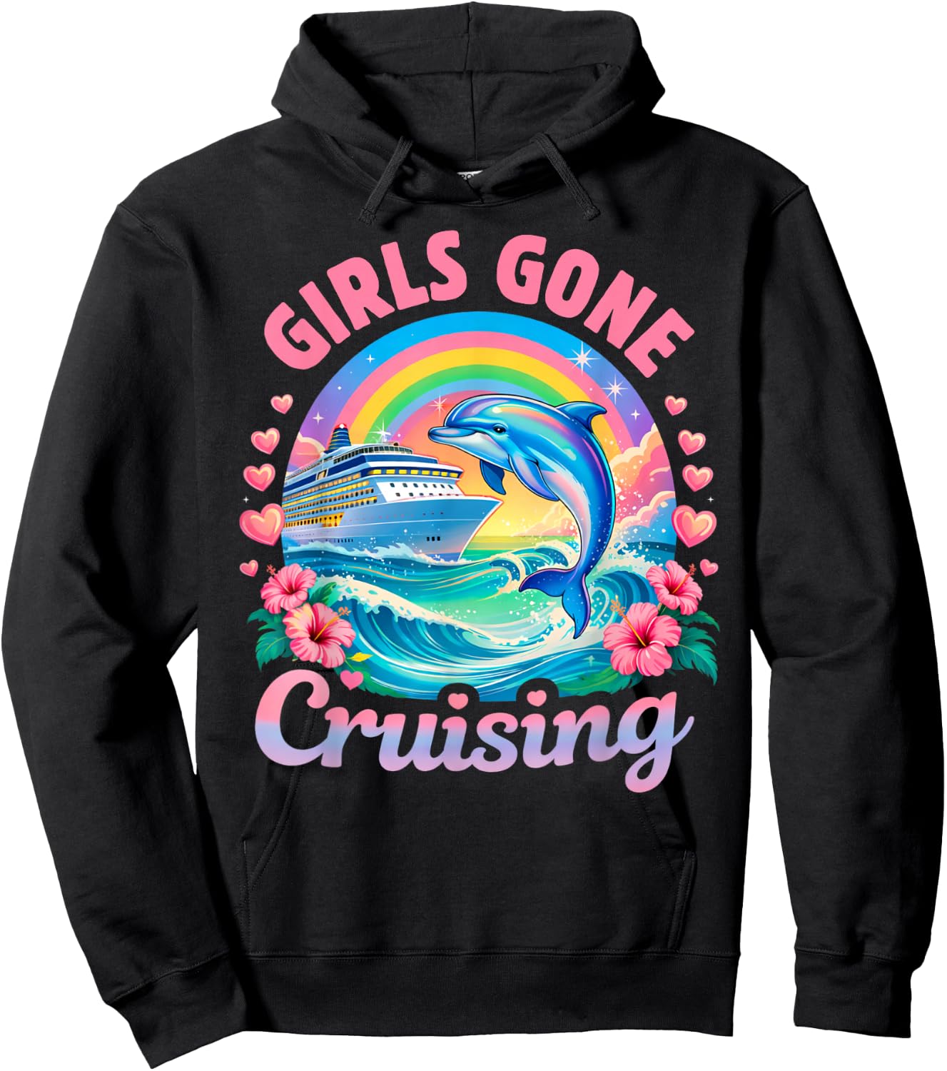 Girls Gone Cruising Women Cruise Vacation Bestie Trip Hoodie - Hoodie | Black