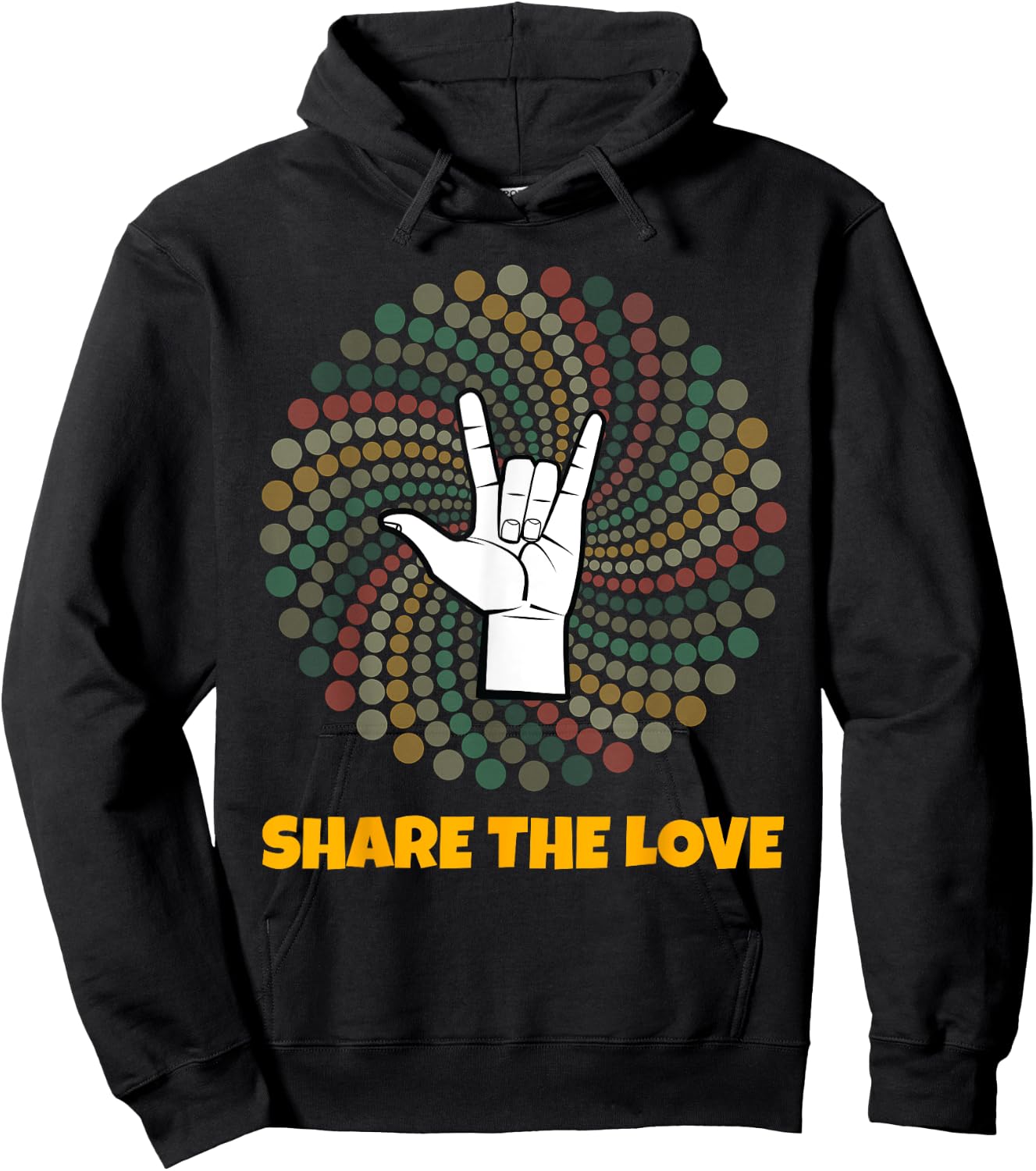 Share The Love T Shirt Kids Boys Girls ASL Gift Women Kids Hoodie - Hoodie | Black