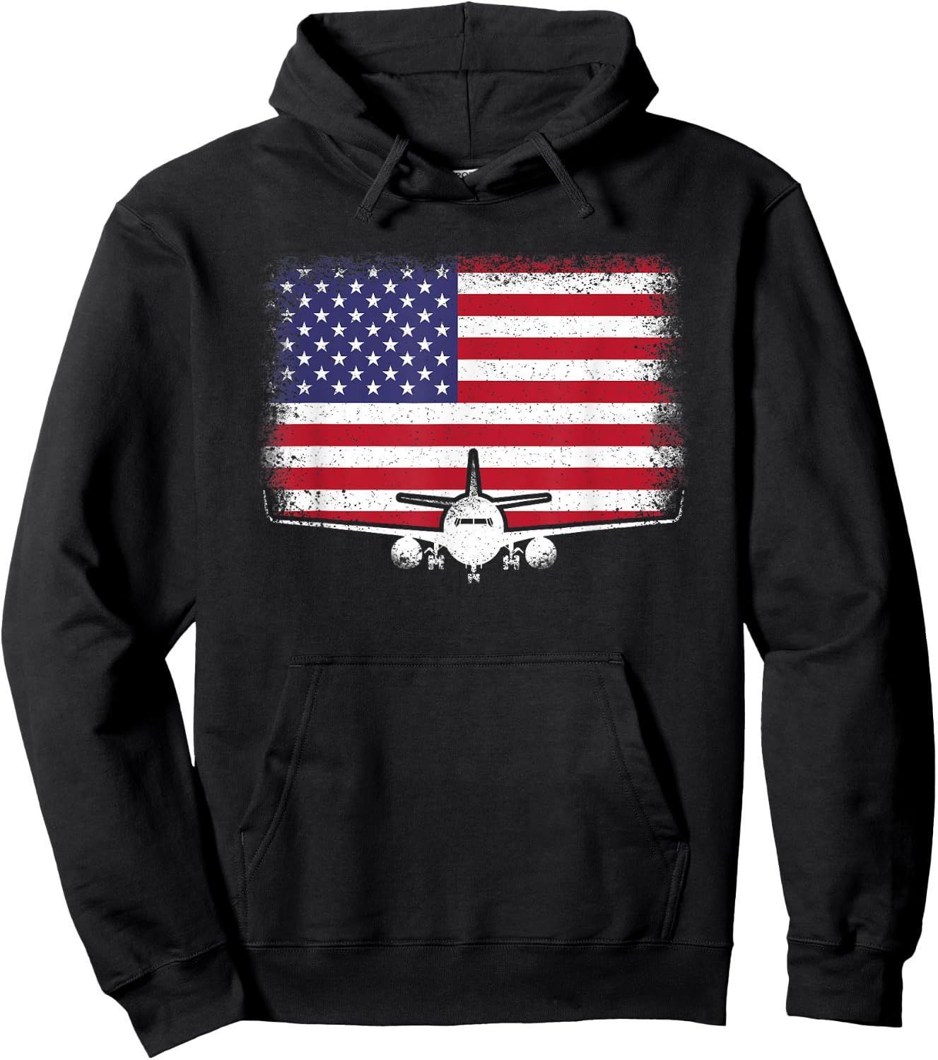 Funny Pilot Clothes Black Airplane American Flag Plane Pilot Flying Aviator Aviation Hoodie - Hoodie | Black