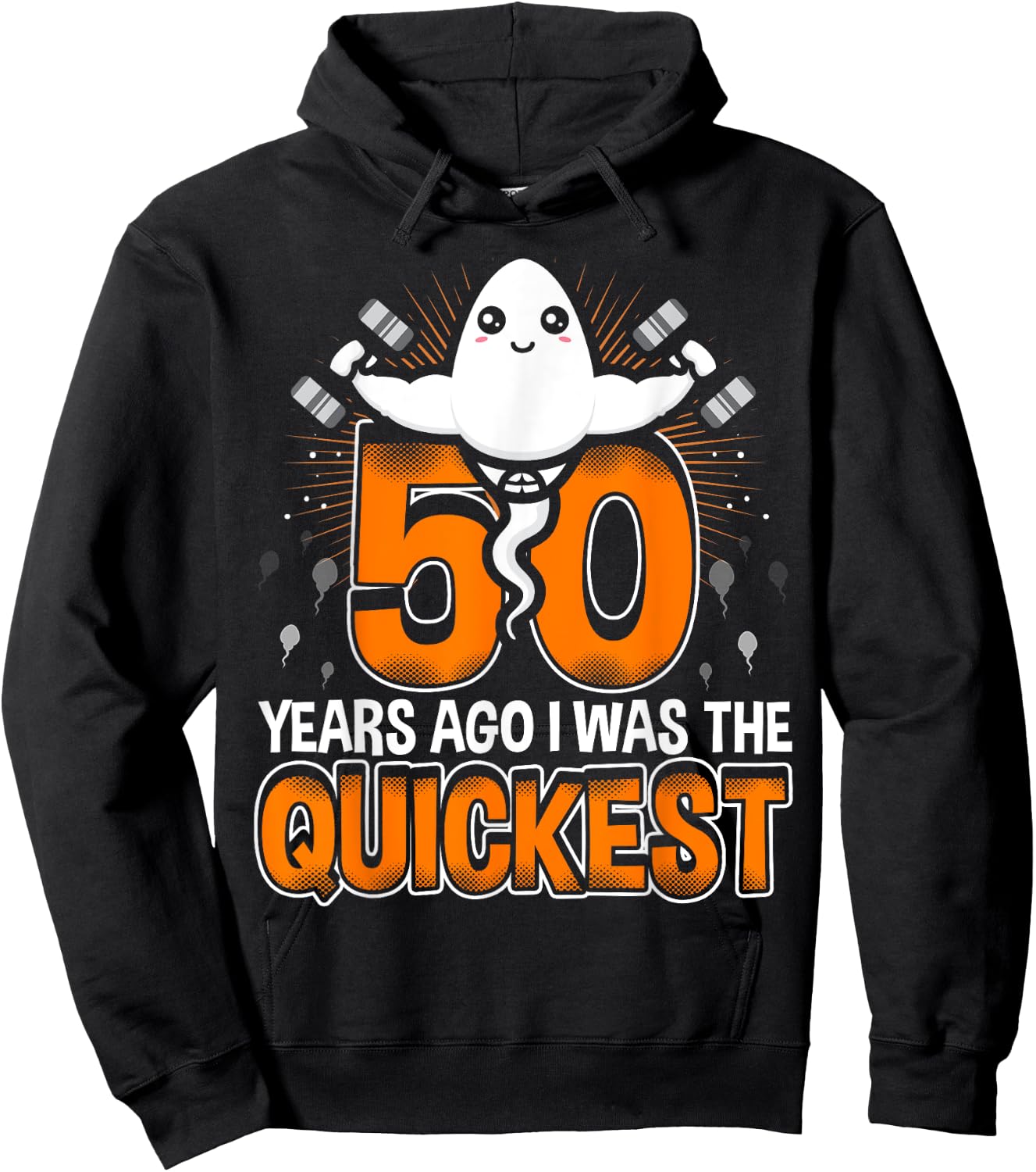 50 years ago I was the quickest 50th birthday funny Hoodie - Hoodie | Black