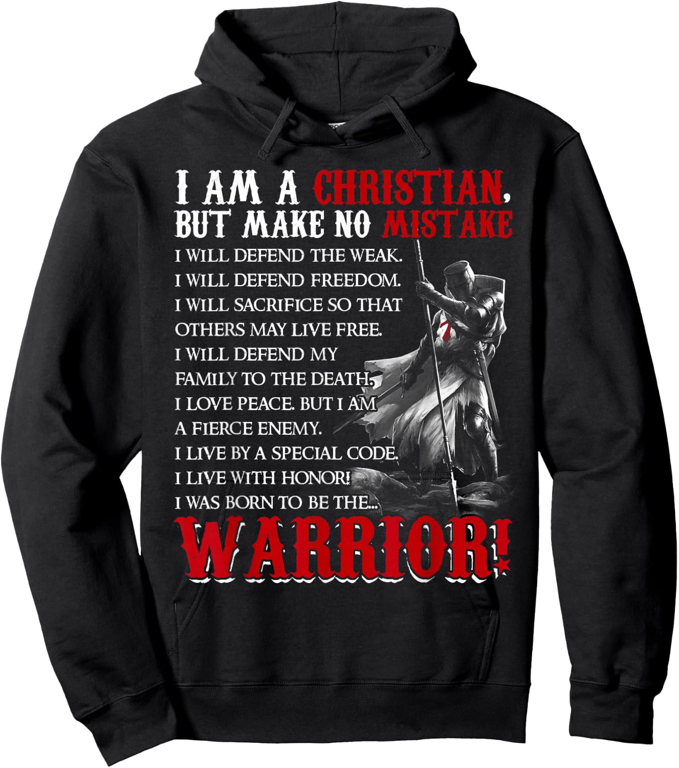 I Am Christian But Make No Mistake I Was Born To Be Warrior Hoodie - Hoodie | Black