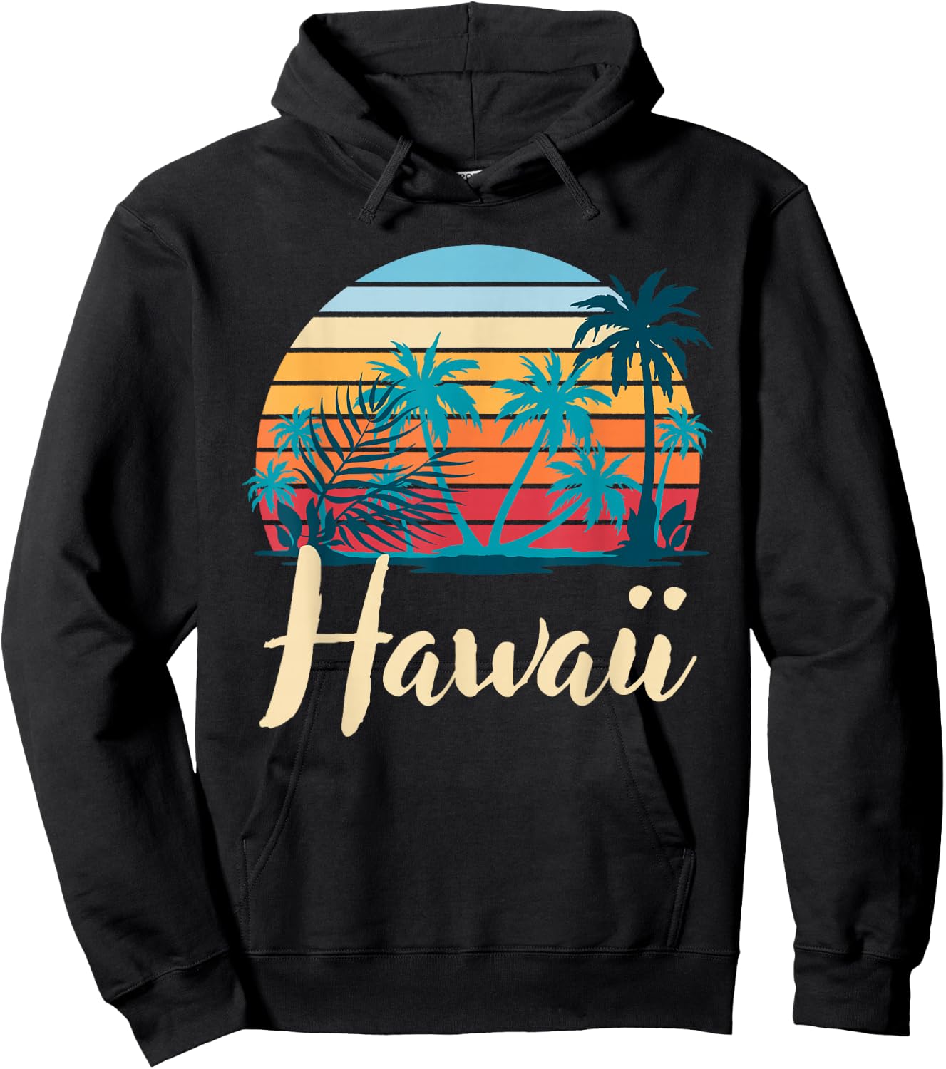 Hawaiian Summer Tropical Summer Holiday Retro Hawaii Hoodie - Hoodie | Black