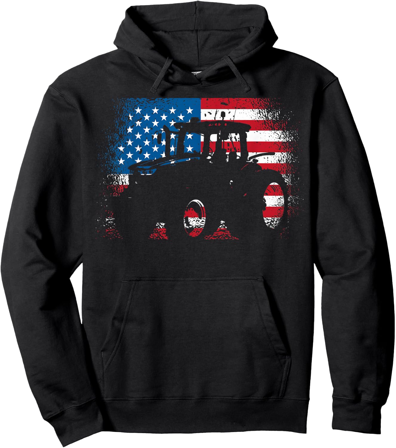 Tractor USA Flag Design for Patriotic Farmer Small Hoodie - Hoodie | Black
