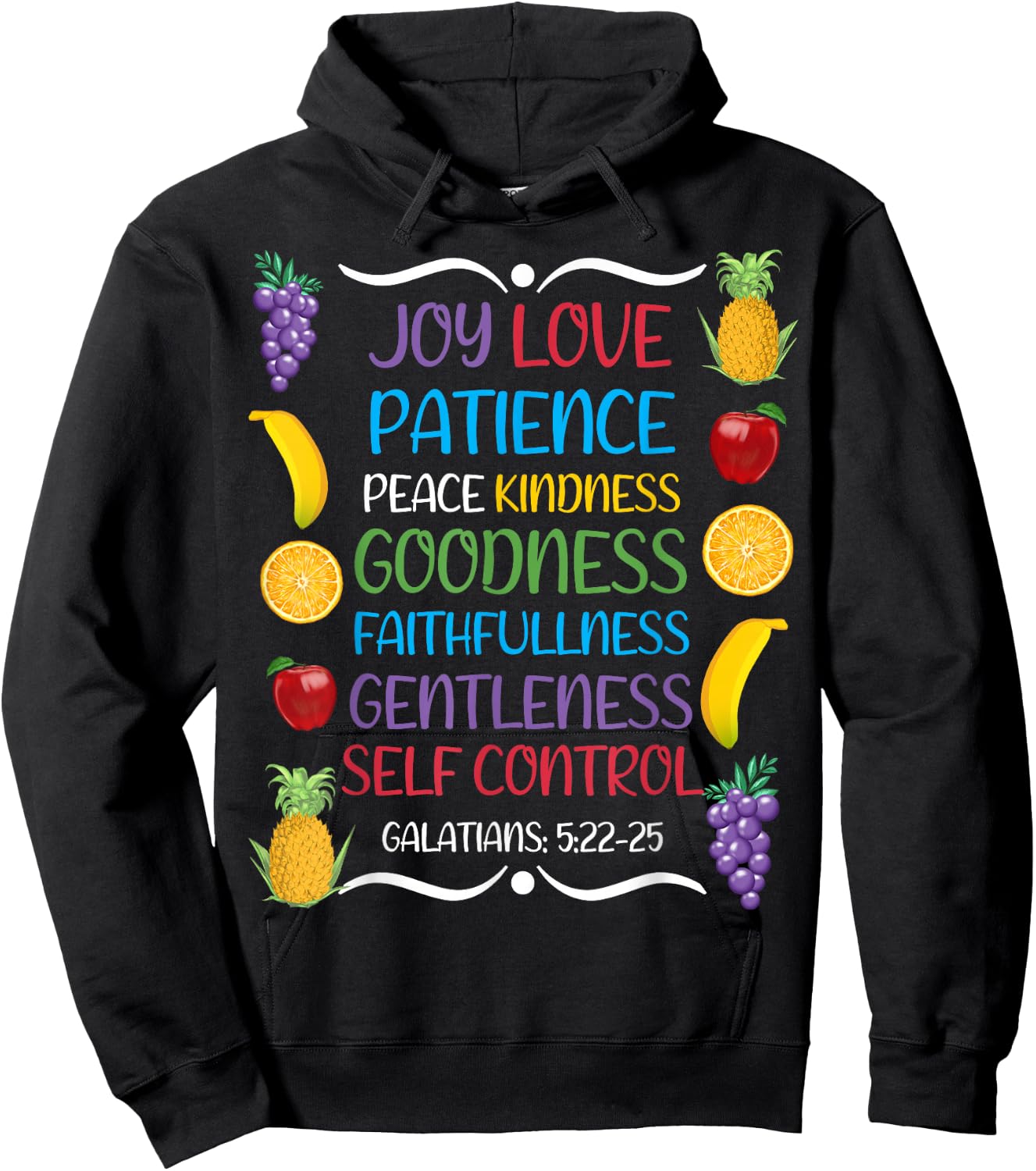 Awesome Galatians Fruit Of The Spirit Religious Verses Hoodie - Hoodie | Black