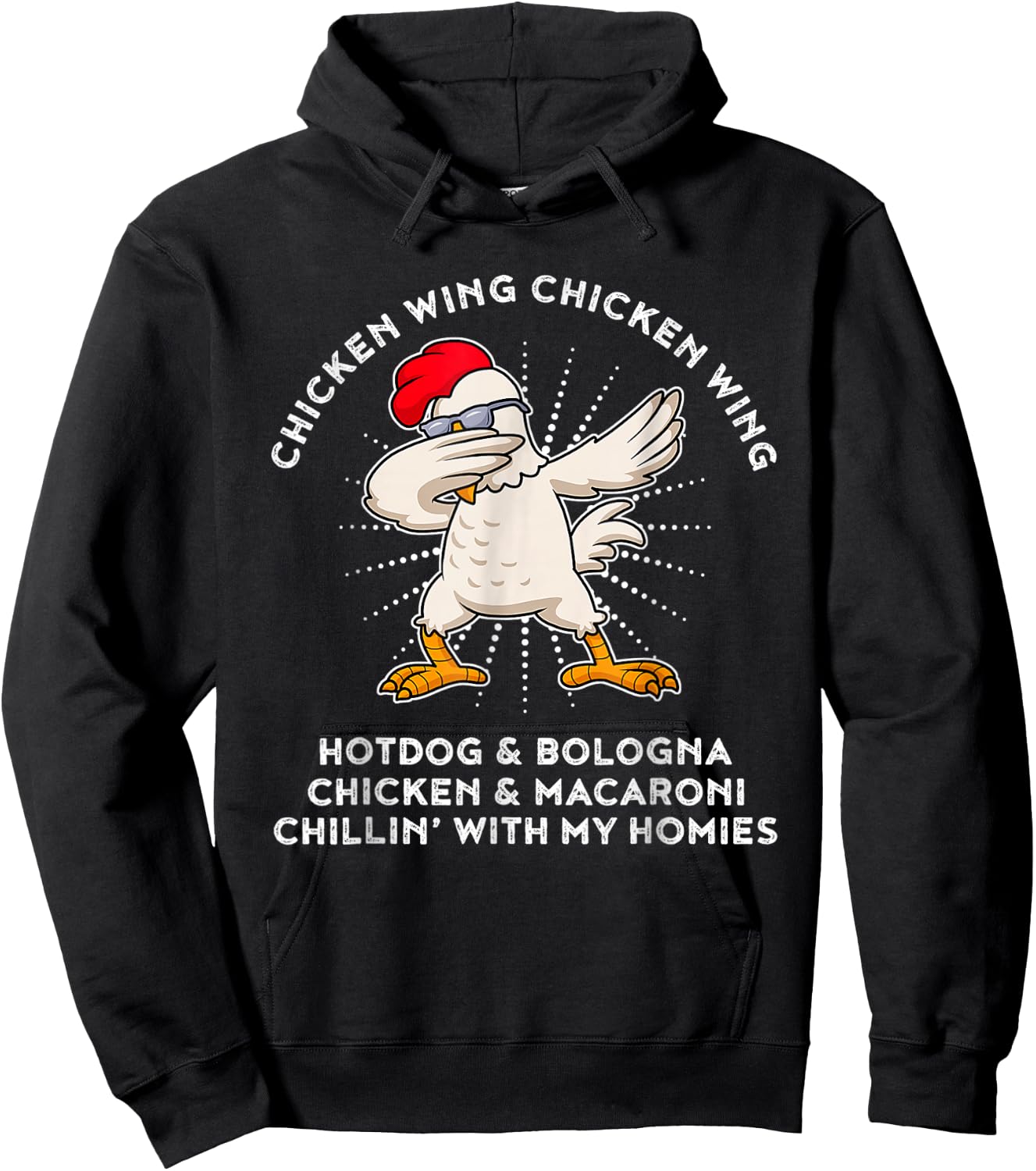 Chicken Wing Chicken Wing Shirt Song Lyric Hot Dog Bologna Hoodie - Hoodie | Black