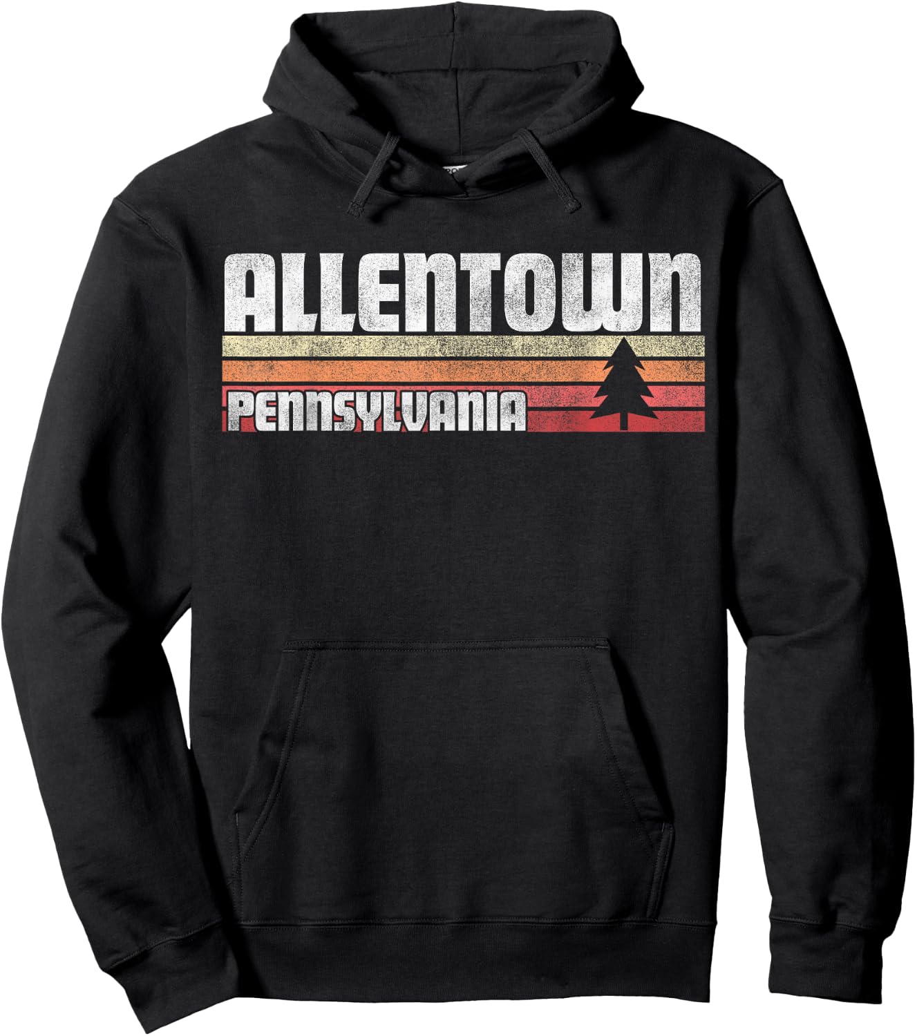 Allentown Pennsylvania PA Gift T Shirt Retro Vintage 70s 80s Hoodie - Hoodie | Black