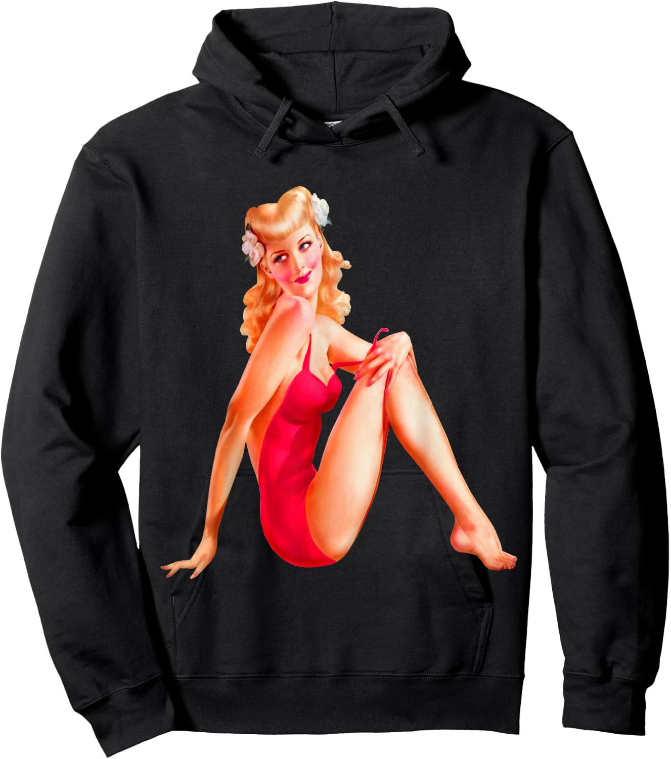 Vintage WW2 Pinup Girl Pop Art Mechanic Shop Calendar Pinups Hoodie - Hoodie | Black