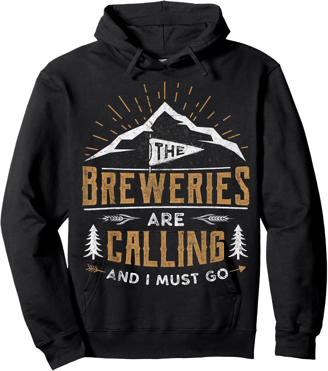 Vintage Breweries Are Calling I Must Go Craft Beer Novelty Hoodie - Hoodie | Black