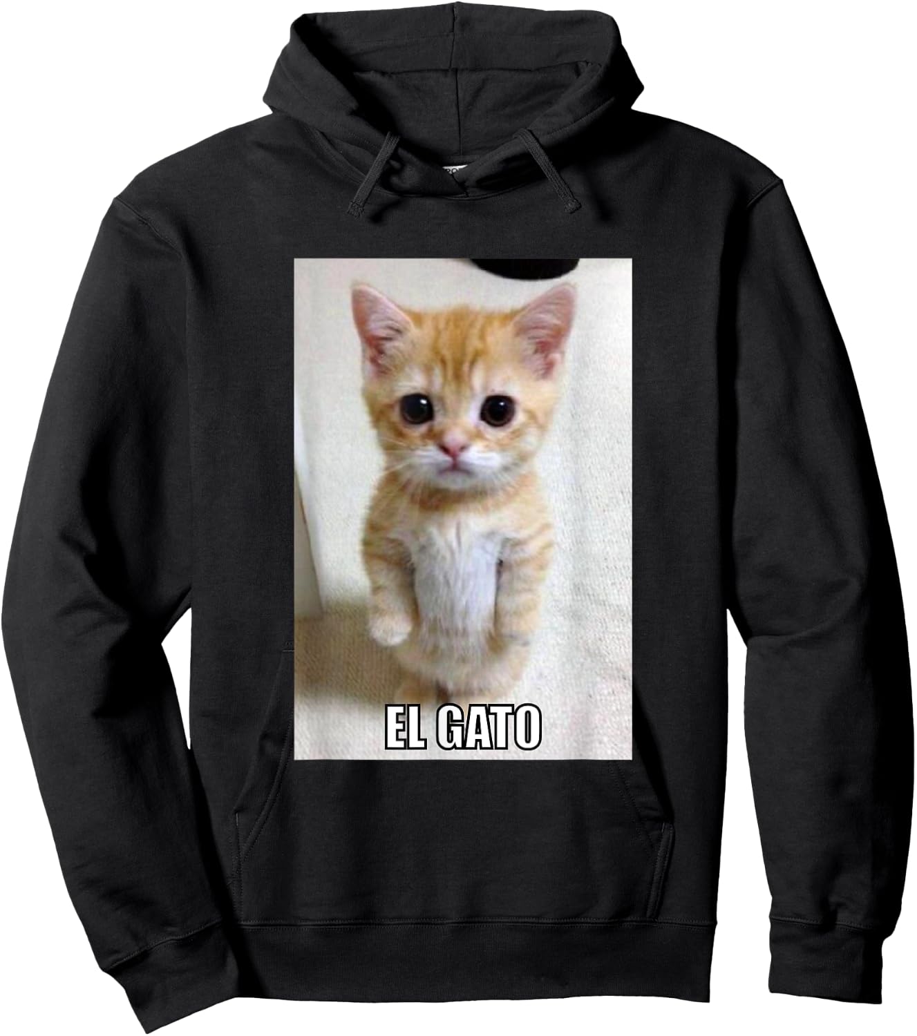 El Gato Meme Sad Crying Cat Munchkin Kitty Meme Men Women Girls Kids Hoodie - Hoodie | Black