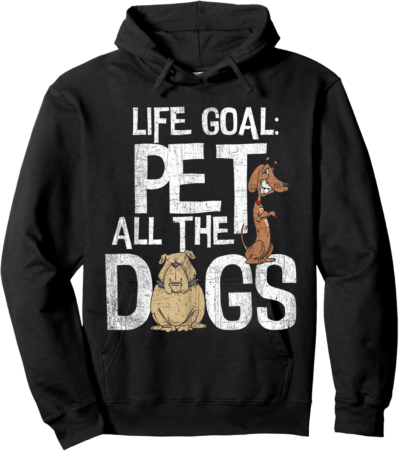 Life Goal Pet All The Dogs Shirt - Funny Dog Lover Gift Men Women Kids Hoodie - Hoodie | Black