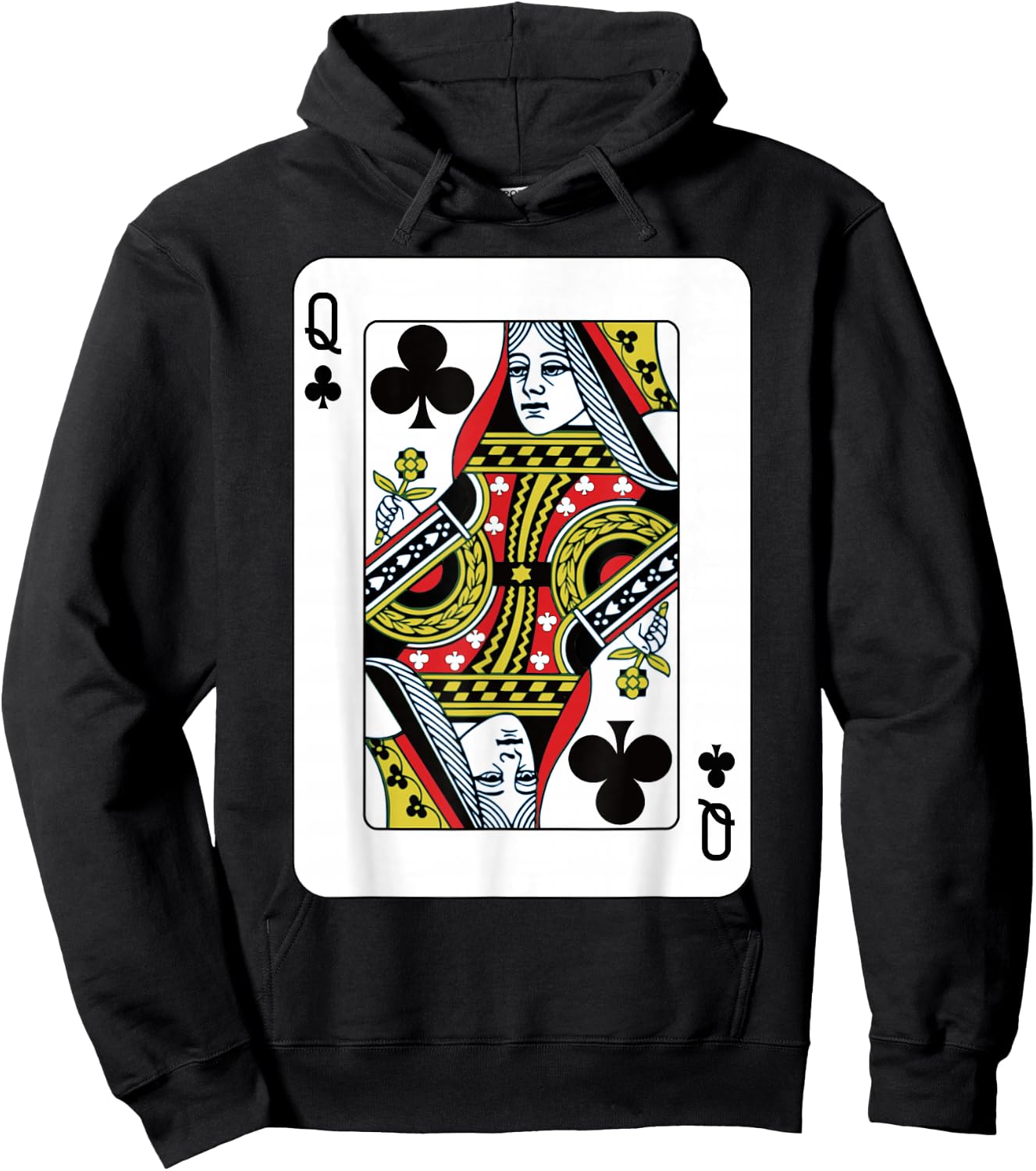 Queen of the Clubs at the Card Poker Hoodie - Hoodie | Black