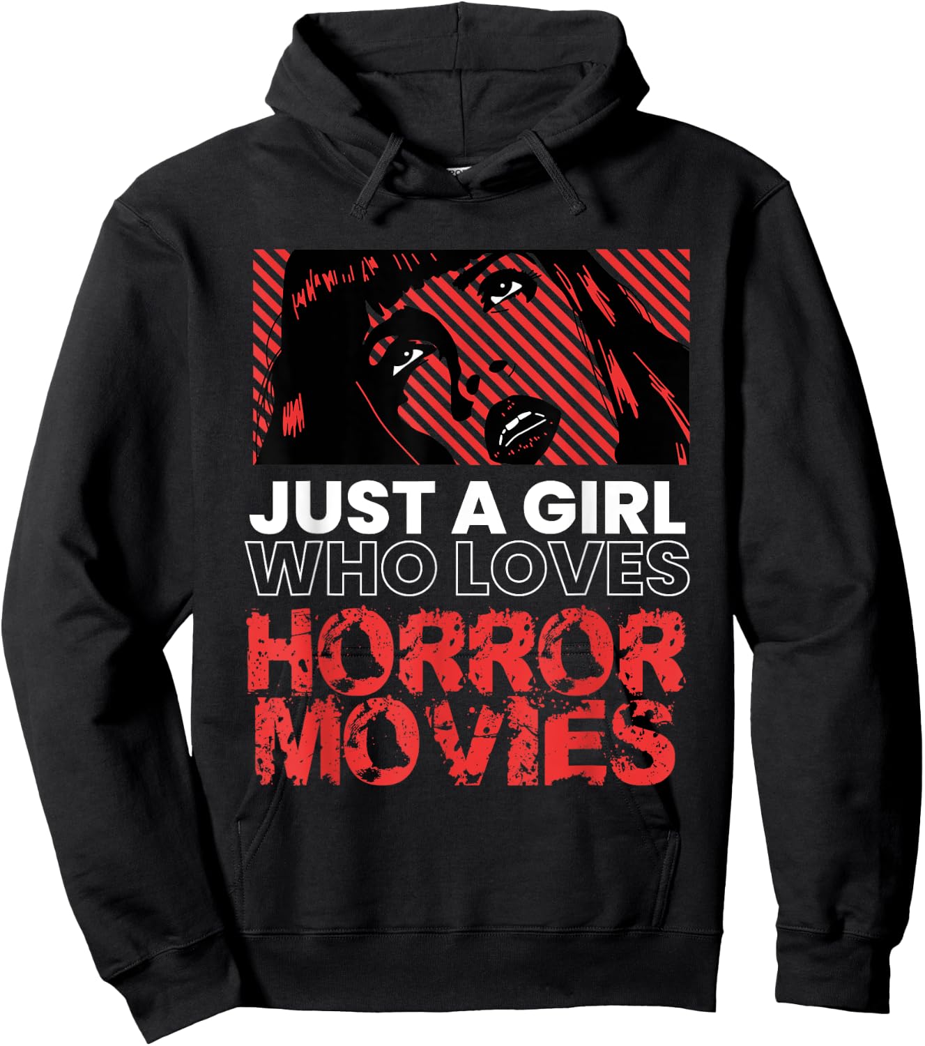 Just A Girl Horror Movies Halloween Costume Horror Movie Hoodie - Hoodie | Black
