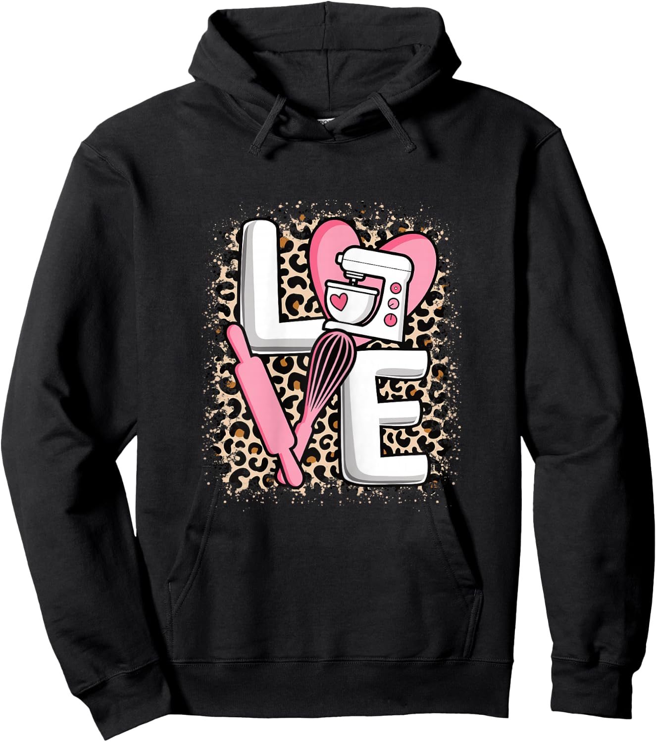 Love Baking Cute Baker Women Girls Hoodie - Hoodie | Black