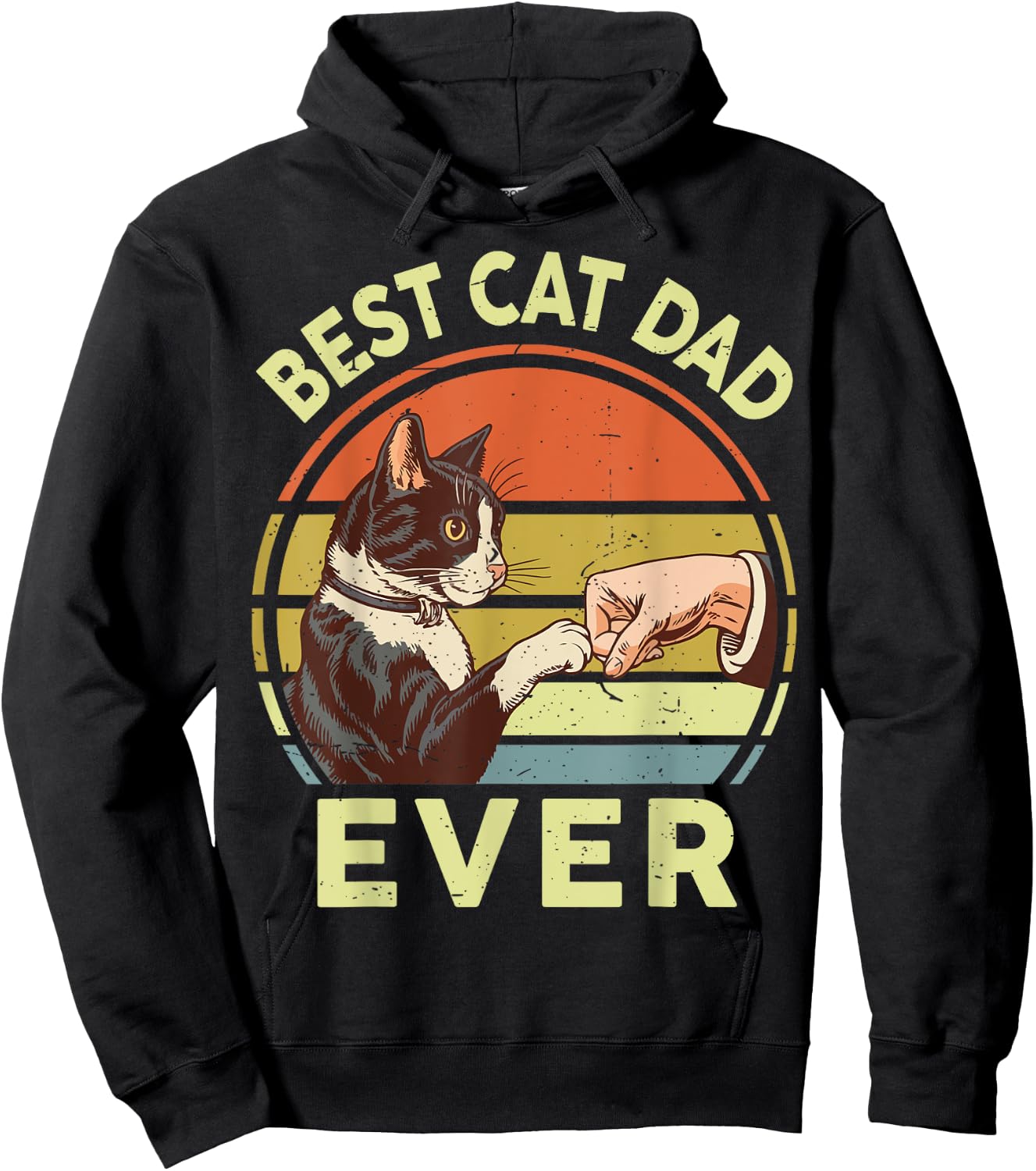 Best Cat Dad Ever Tuxedo Daddy Father Day Gift from Wife Women Kids Hoodie - Hoodie | Black