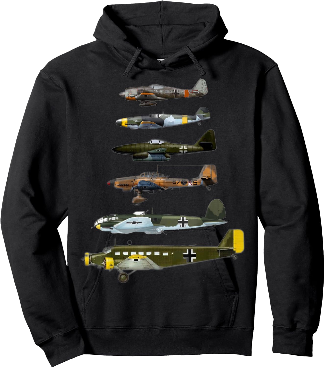 WW2 German Warplanes JU-87 Stuka ME 262 Hoodie - Hoodie | Black