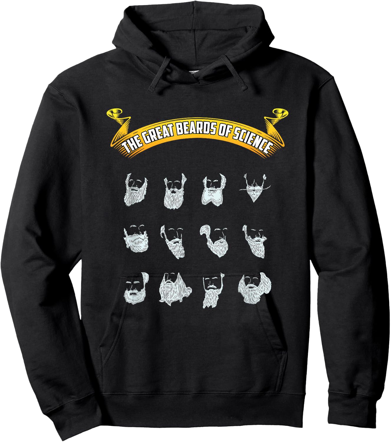 Great Beards Of Science | Nerdy Scientist Humor Hoodie - Hoodie | Black