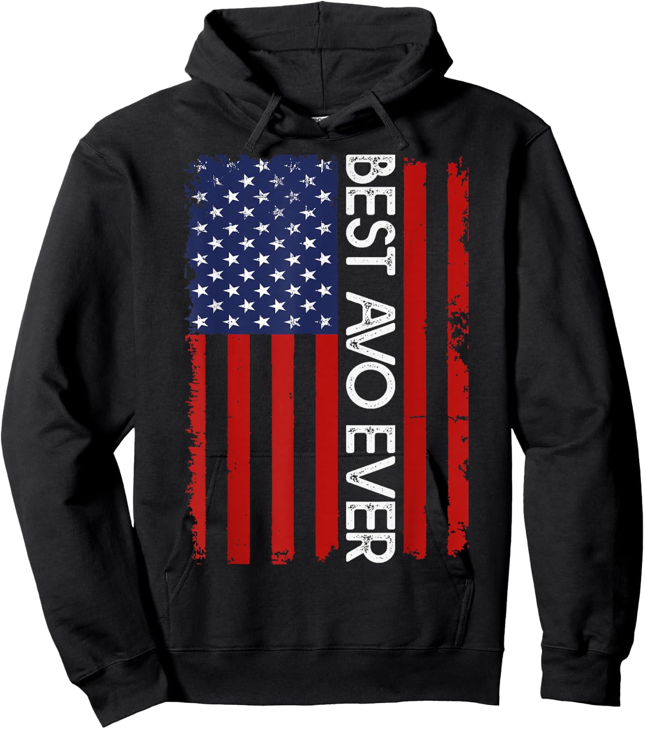 Best AVO Ever Vintage American Flag Fathers Day Hoodie - Hoodie | Black