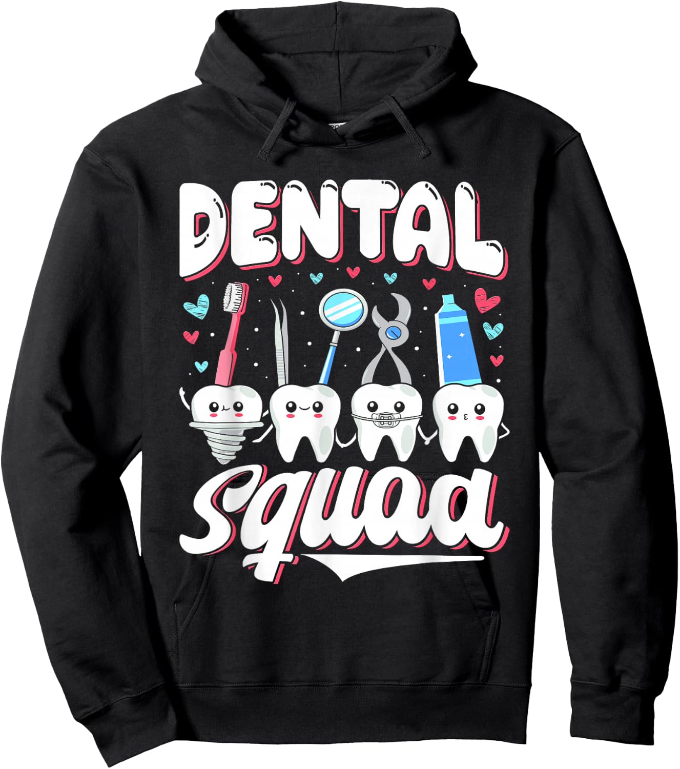 Dentist Squad Job Women's Tooth Teeth Dental Assistant Hoodie - Hoodie | Black