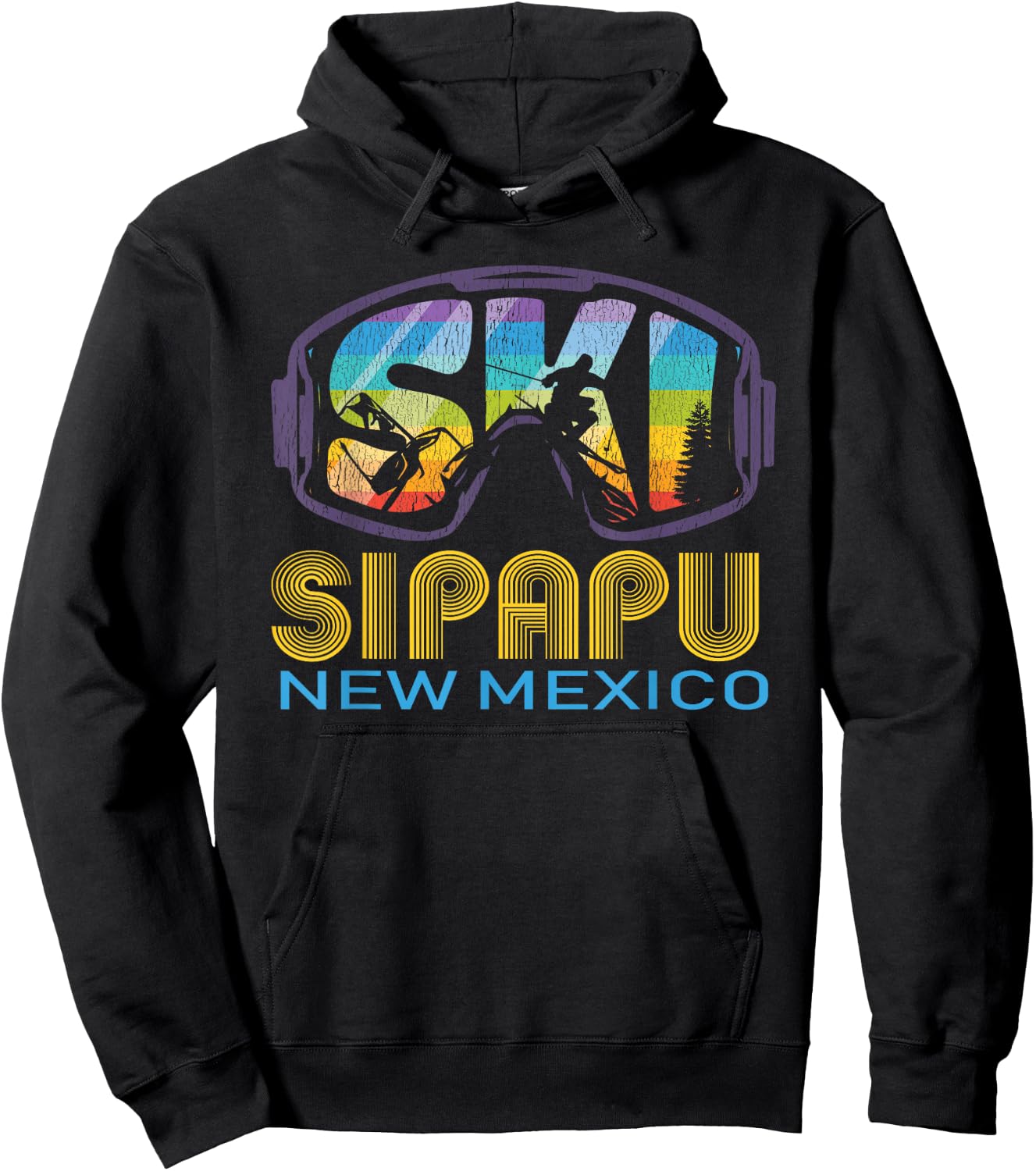 Ski Sipapu New Mexico Skiing Vacation Hoodie - Hoodie | Black
