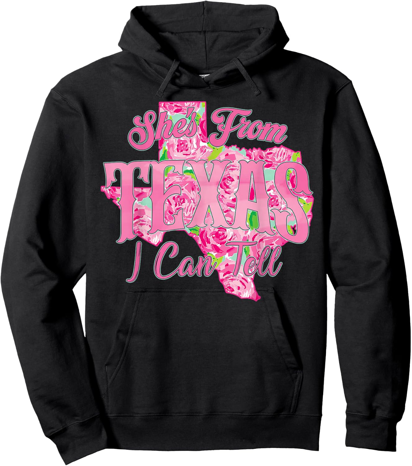 She's from Texas I Can Tell Retro Vintage Texas Girl Hoodie - Hoodie | Black