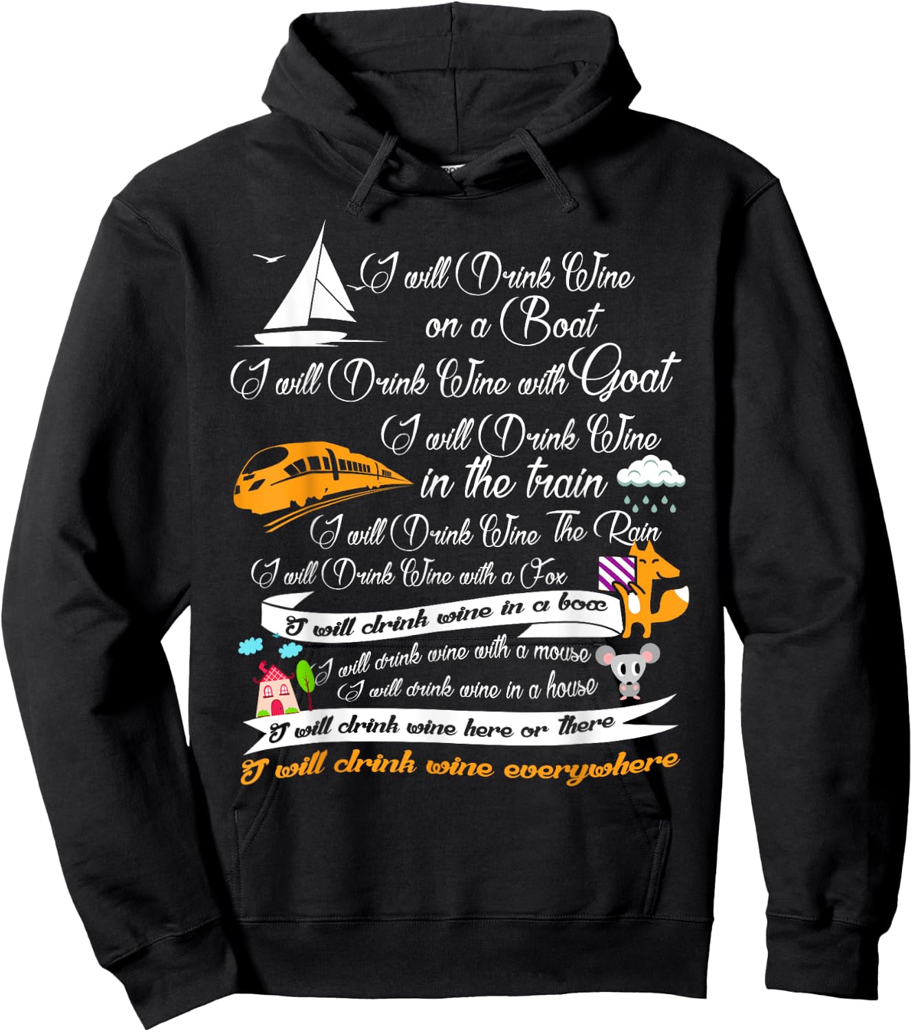 I Will Drink Wine on a Boat I Will Drink Wine Gift Shirt Hoodie - Hoodie | Black