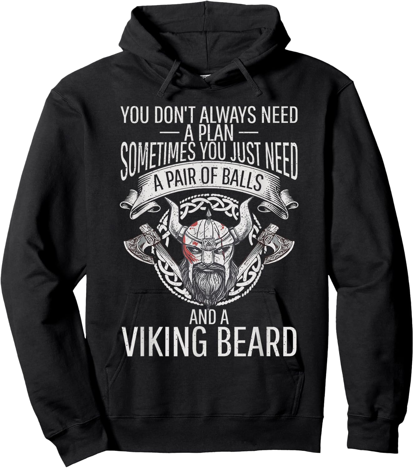You just need Pair of Balls and a Beard Odin Nordic Viking Hoodie - Hoodie | Black