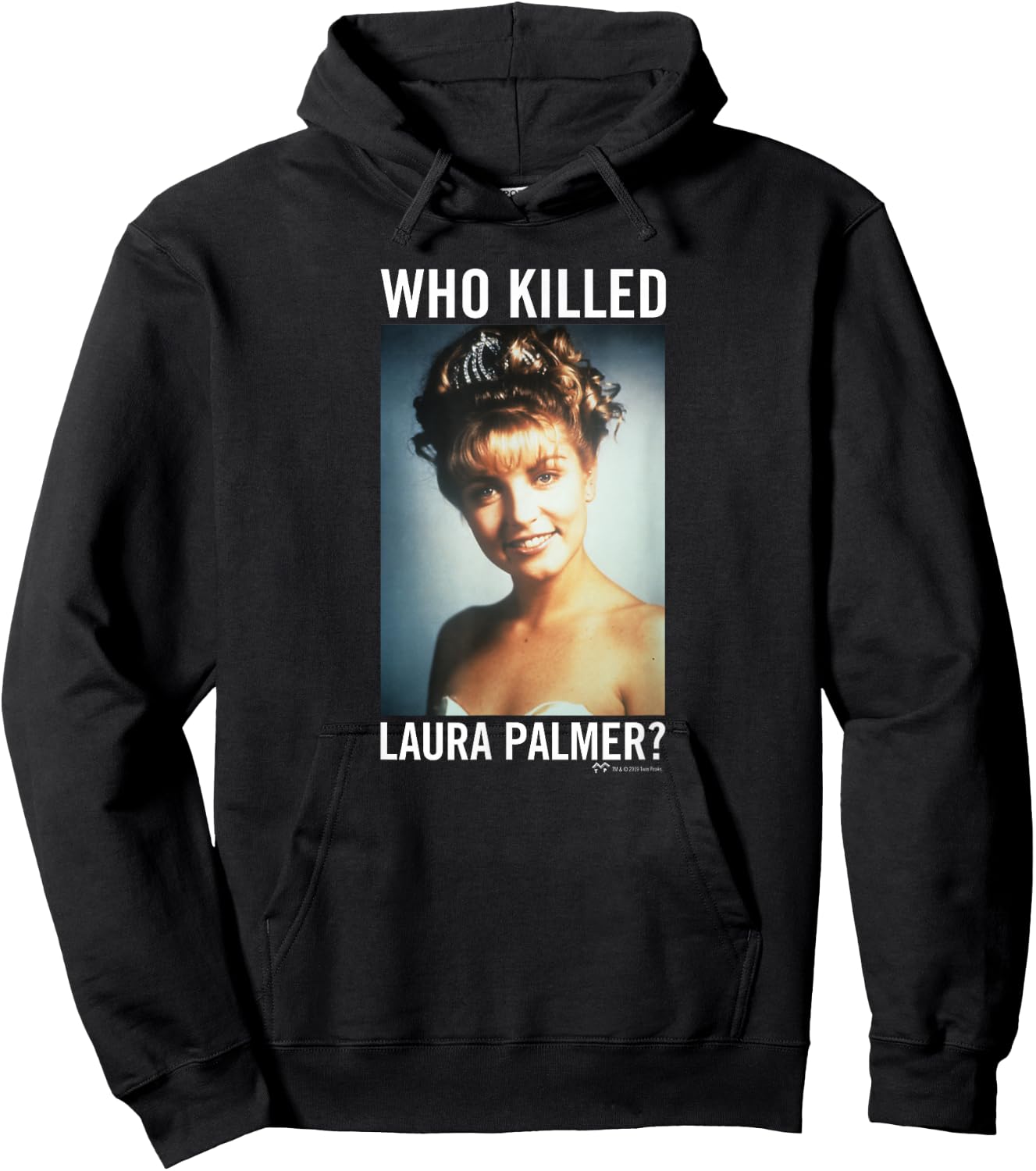 SHOWTIME Twin Peaks Who Killed Laura Palmer? -Adults , Black, Small, Short Sleeve Hoodie - Hoodie | Black