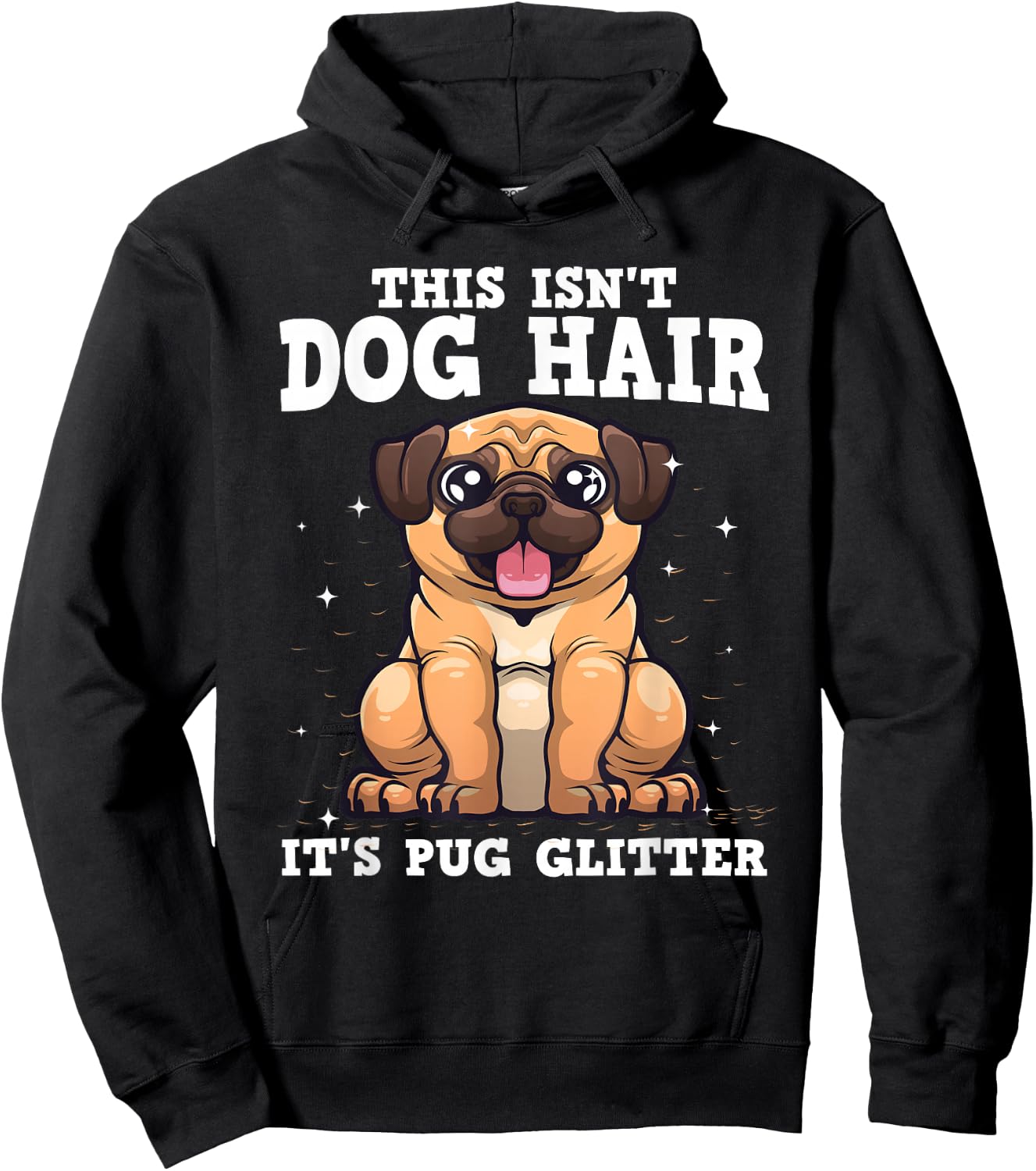 Funny Pug Design Men Kids Pug Dog Animal Lovers Hoodie - Hoodie | Black