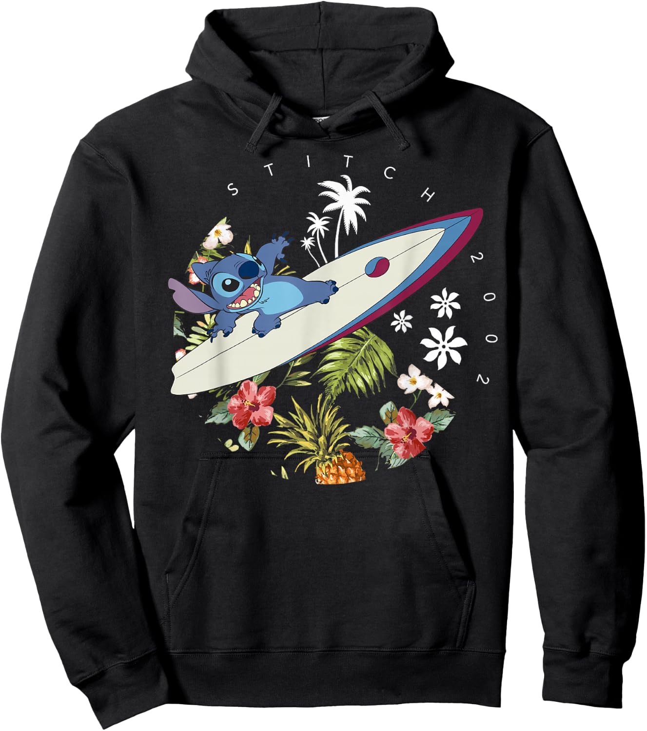 Disney Lilo & Stitch Surfing Stitch 2002 Hoodie - Hoodie | Black