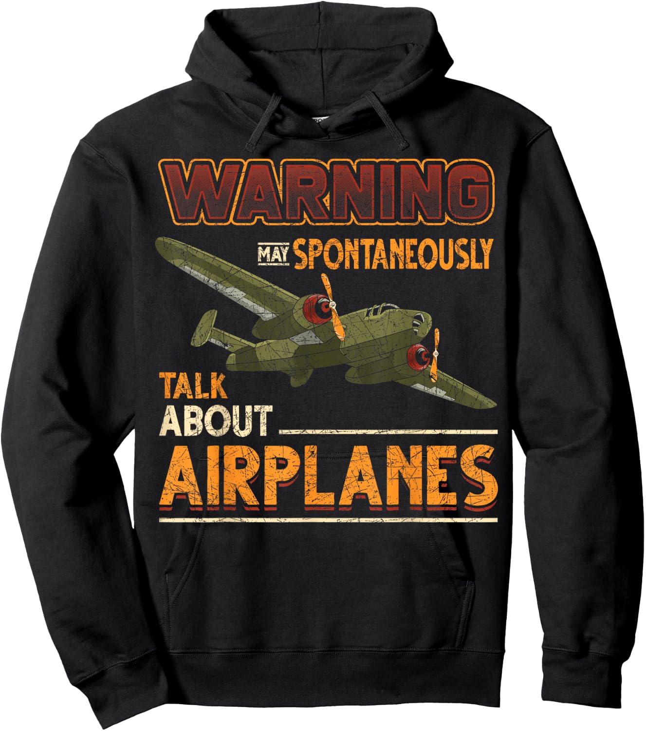 Attention I may speak spontaneously about aircraft pilot Hoodie - Hoodie | Black