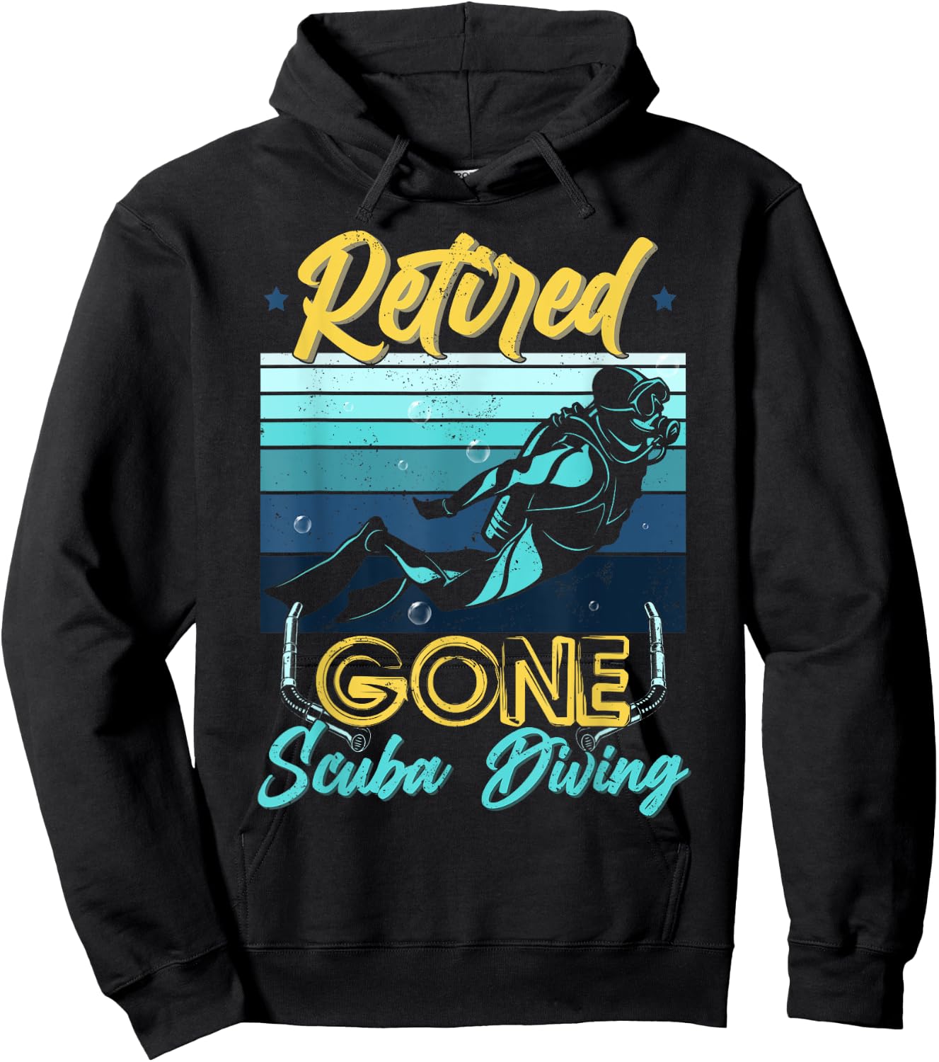 Retired Gone Scuba Diving Gear Retirement Gift Hoodie - Hoodie | Black