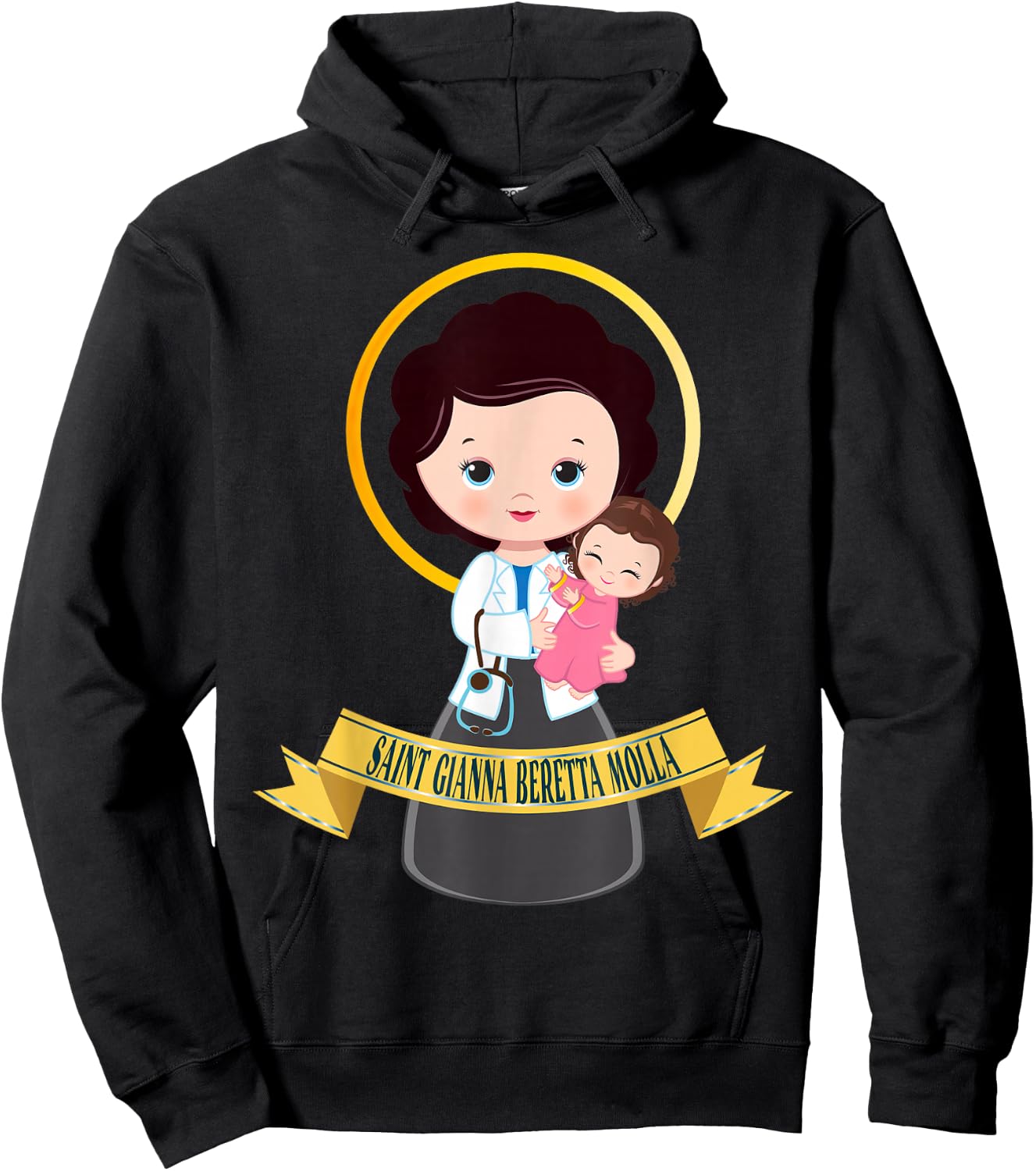 Saint Gianna Beretta Molla Patron Catholic Doctor Saints Hoodie - Hoodie | Black