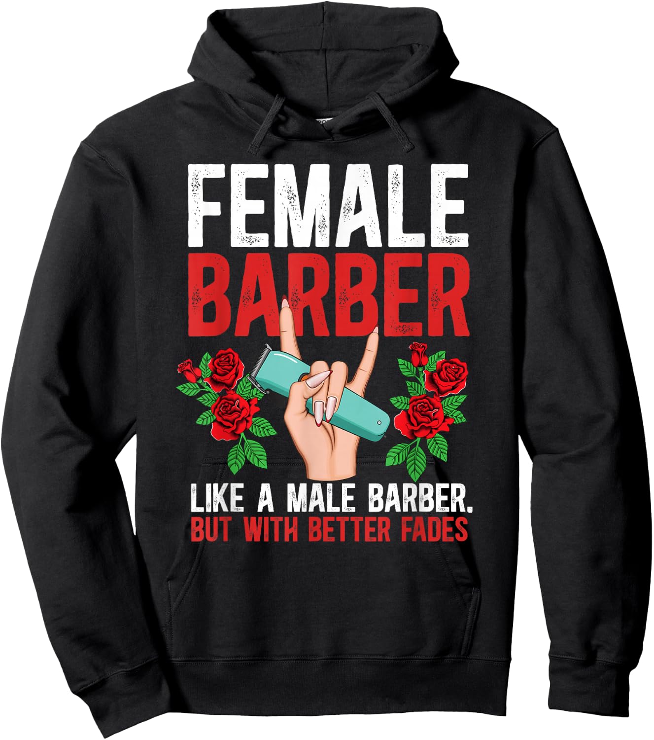 Female Barber Definition Female Hairdresser Girl Hoodie - Hoodie | Black
