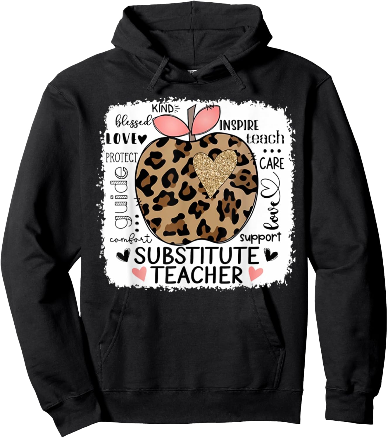 Protect Guide Care Love Support Comfort Substitute Teacher Hoodie - Hoodie | Black