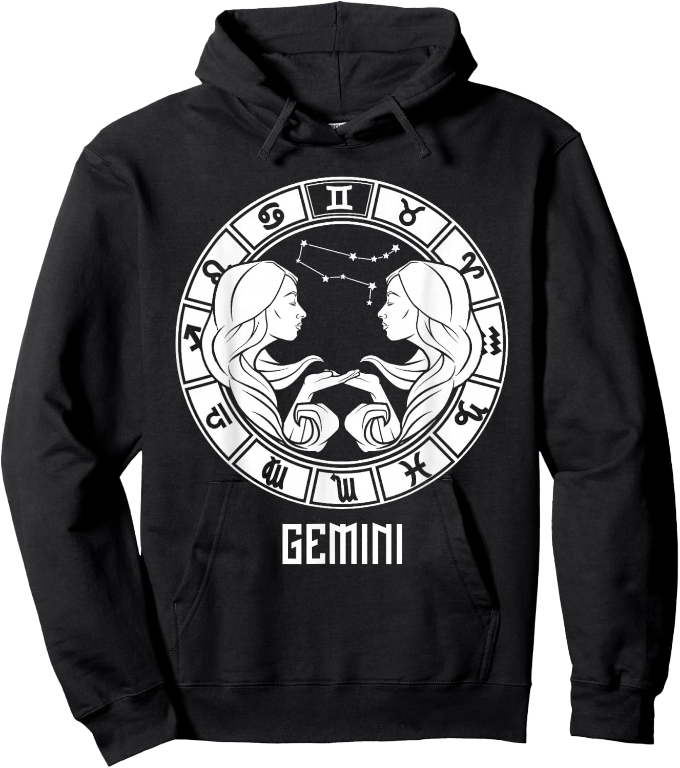 Gemini Zodiac Sign May June Birthday Horoscope Hoodie - Hoodie | Black