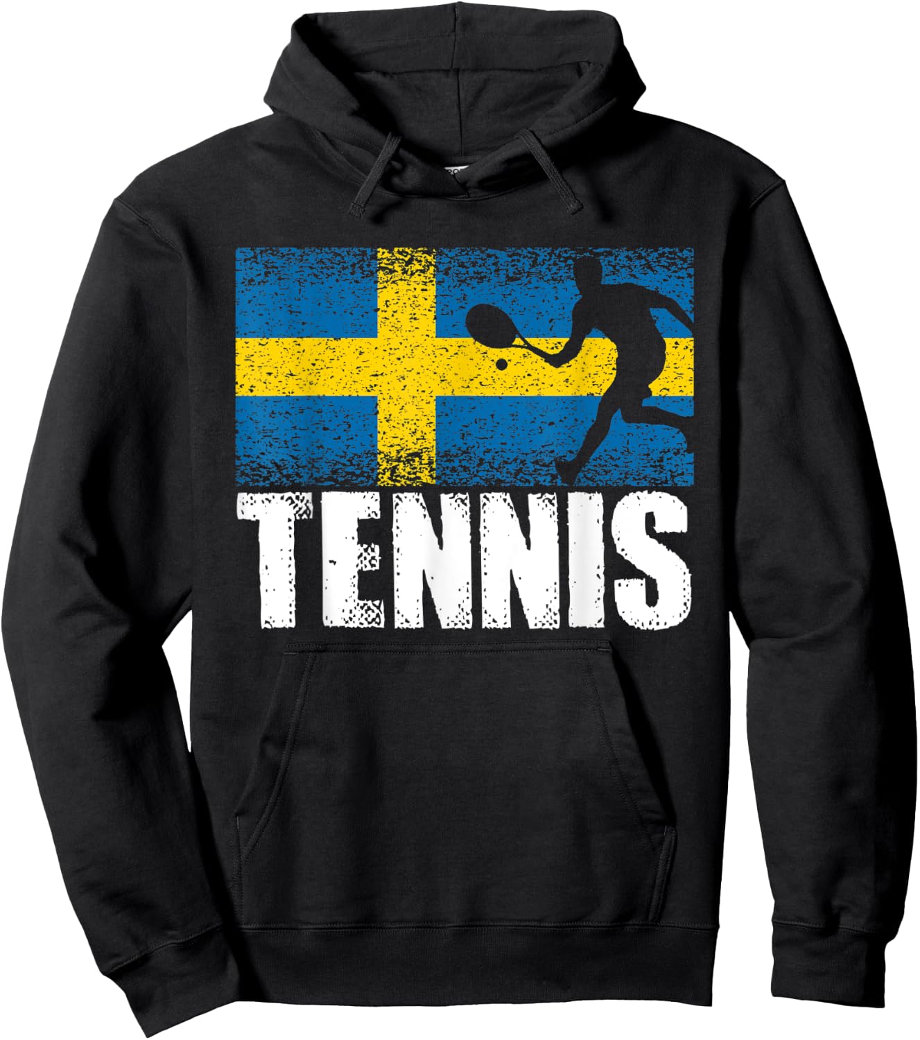 Tennis Sport, Sweden Flag, Swedish Tennis Player Hoodie - Hoodie | Black
