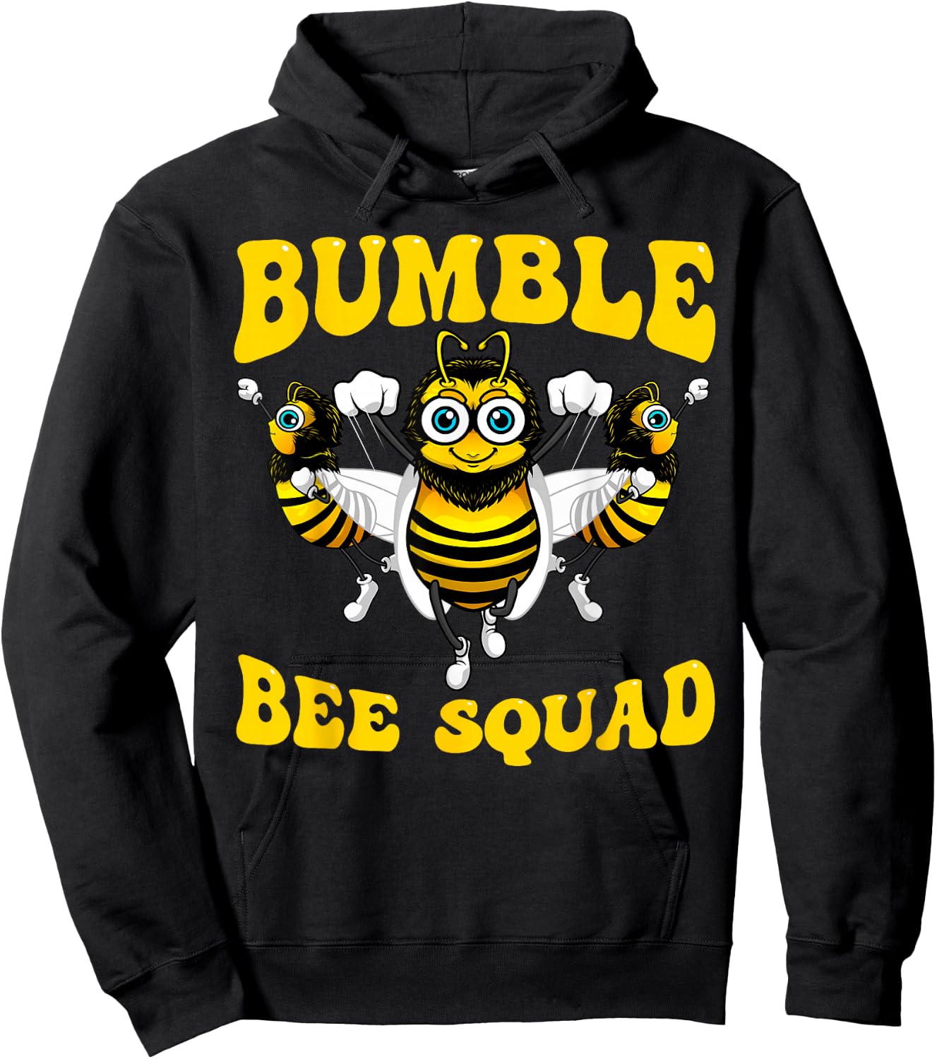 Funny Bumble Bee Design For Kids Men Women Bee Squad Buddies Hoodie - Hoodie | Black