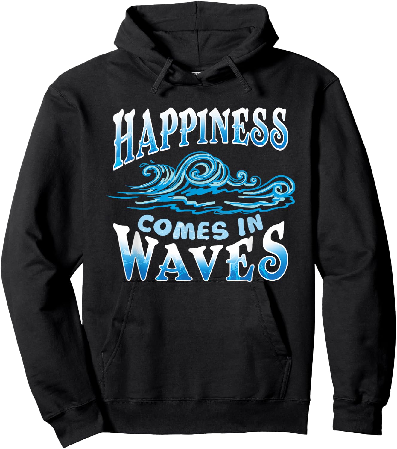 Happiness Comes In Waves Ocean Beach Hoodie - Hoodie | Black