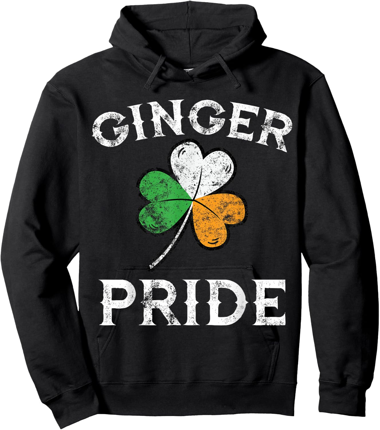 Awesome Ginger Pride St Patricks Day Irish Flag Clover Shirt Hoodie - Hoodie | Black