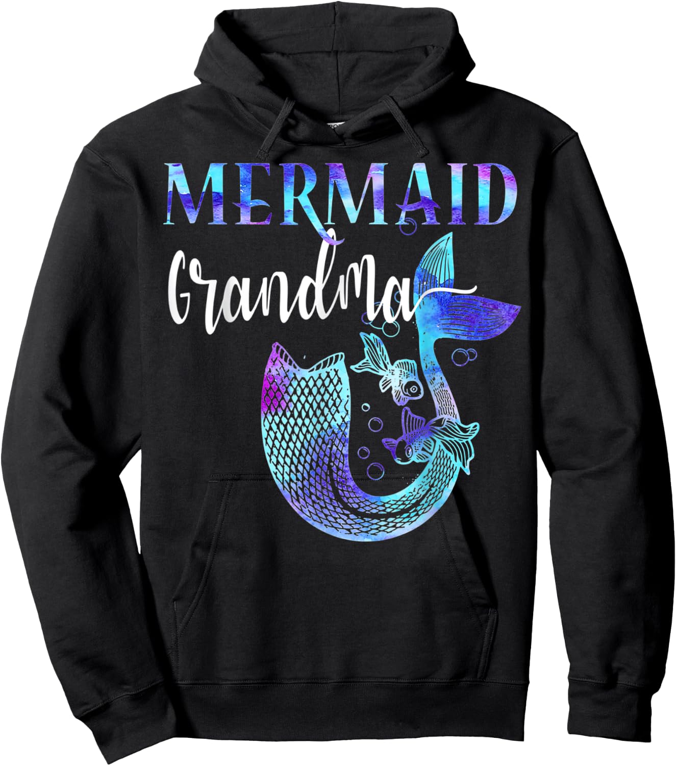Girl Birthday Party Outfit Grandma Mermaid Grandma Shirt Hoodie - Hoodie | Black