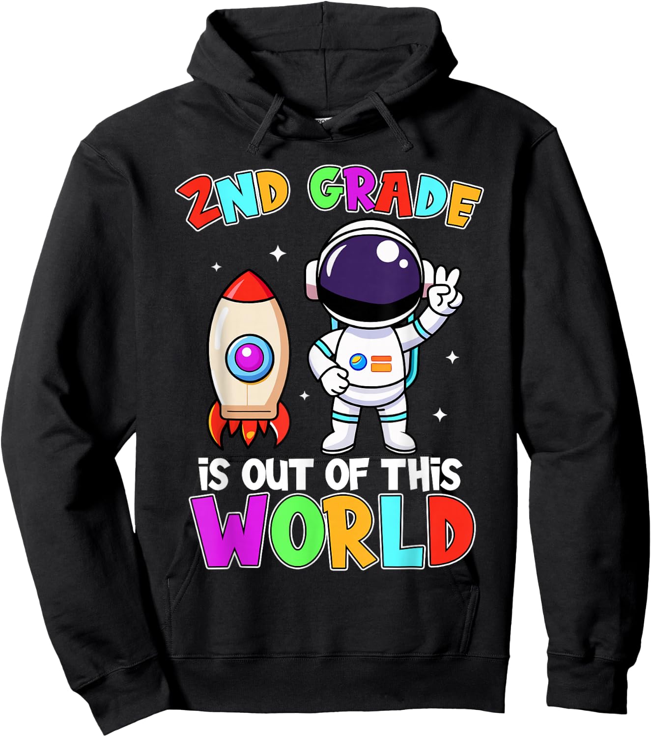 2nd Grade Is Out Of This World Outfit, Astronaut Teacher Hoodie - Hoodie | Black