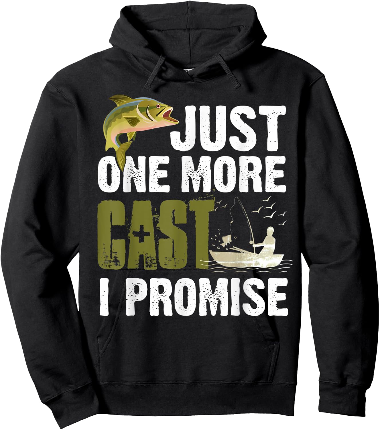Just One More Cast I Promise Funny Fishing Hoodie - Hoodie | Black