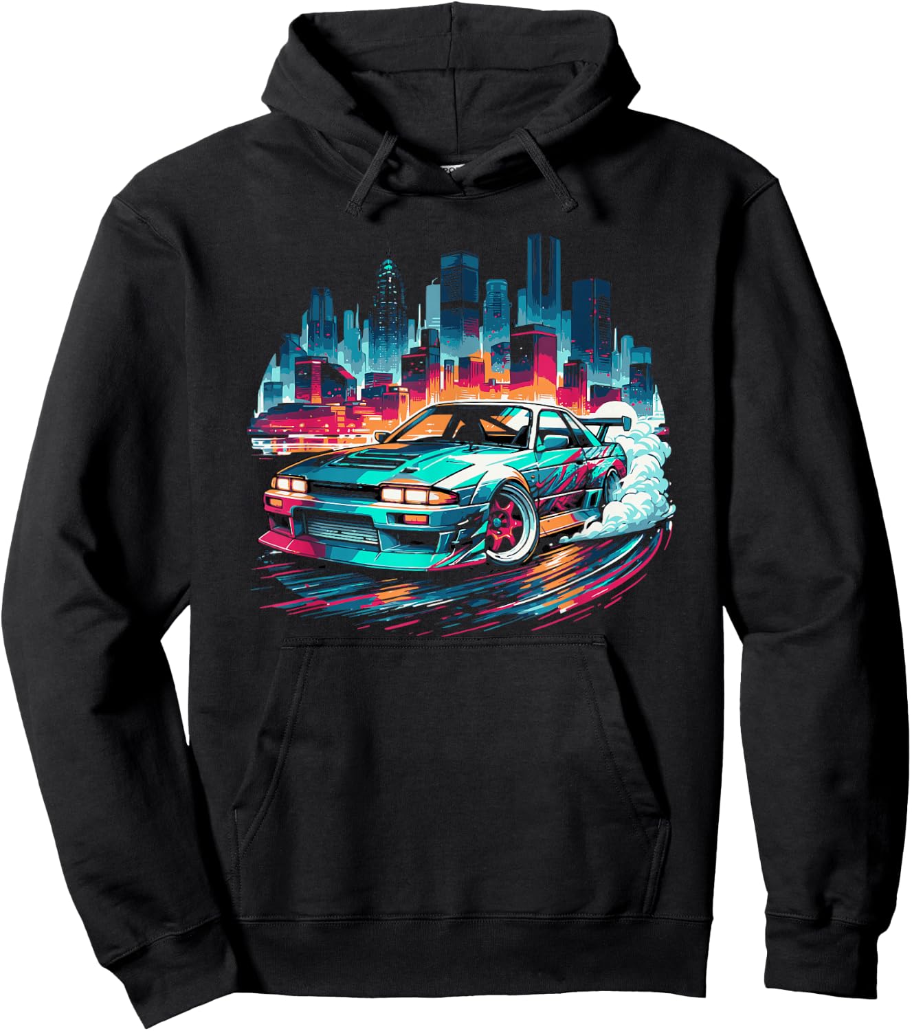 Sports Car Exotic Drift Racing Car Graphic Hoodie - Hoodie | Black