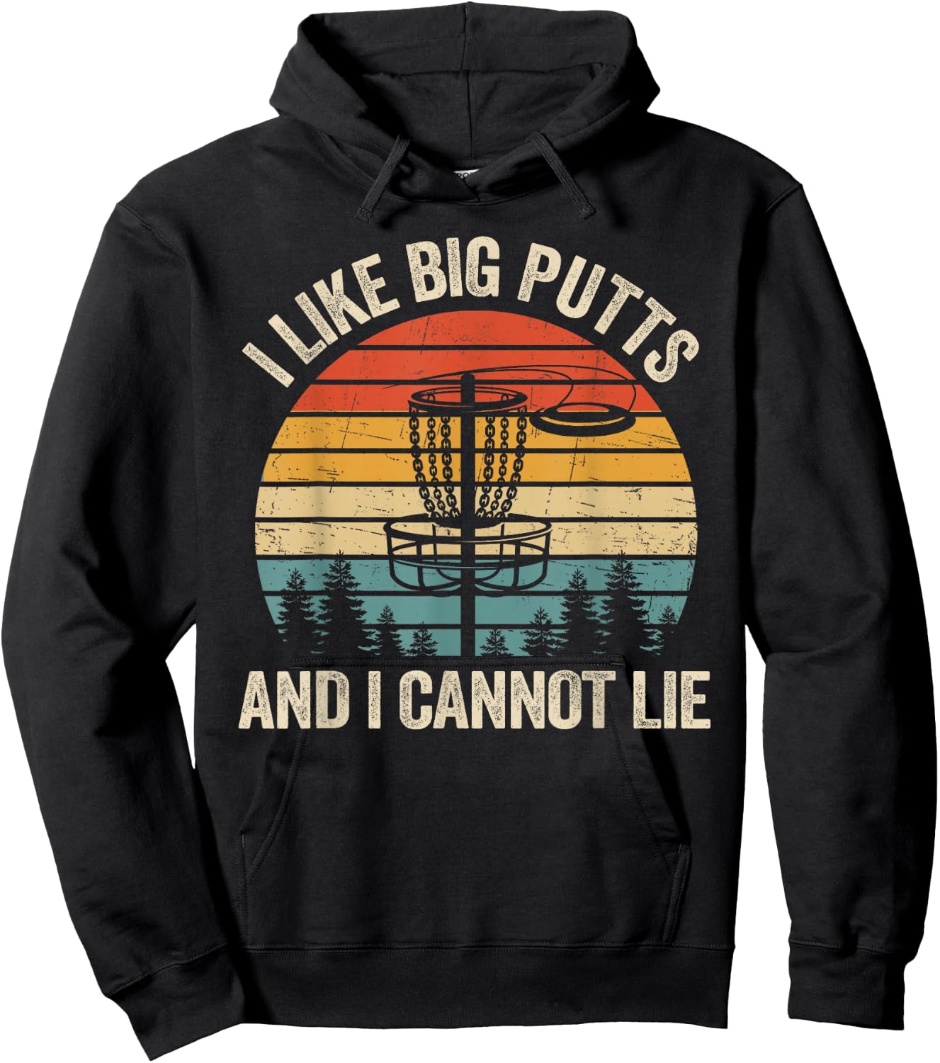 I Like Big Putts And Cannot Lie Vintage Frisbee Disc Golf Hoodie - Hoodie | Black