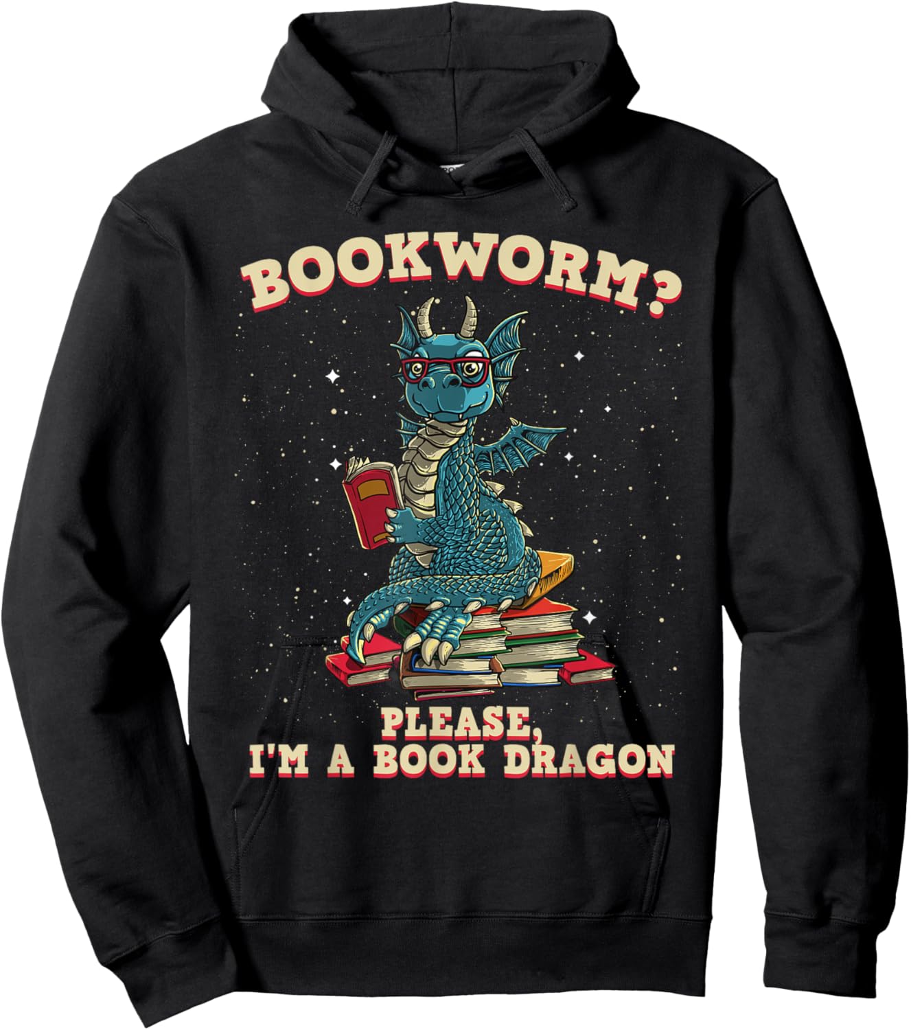 Funny Bookworm Gift Women Book Dragon Reader Library Hoodie - Hoodie | Black