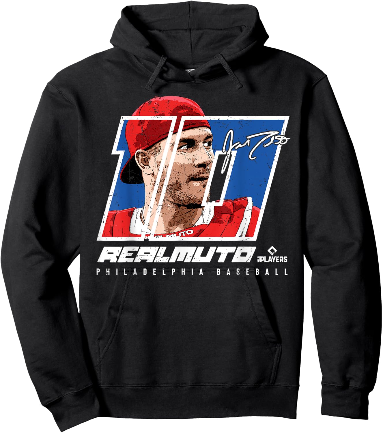 JT Realmuto Silhouette Philadelphia MLBPA Hoodie - Hoodie | Black