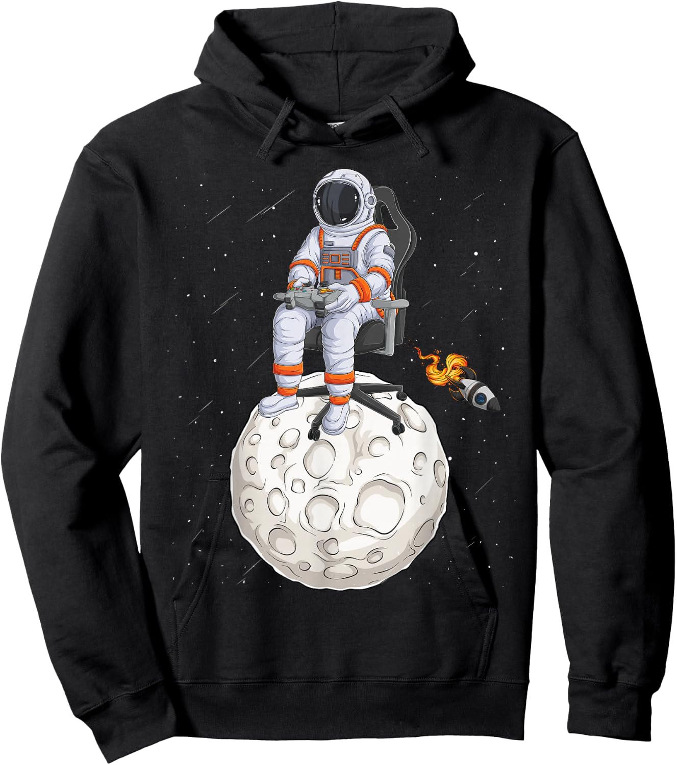 Astronaut Gamer Outer Space Men kids Gaming System Planets Hoodie - Hoodie | Black